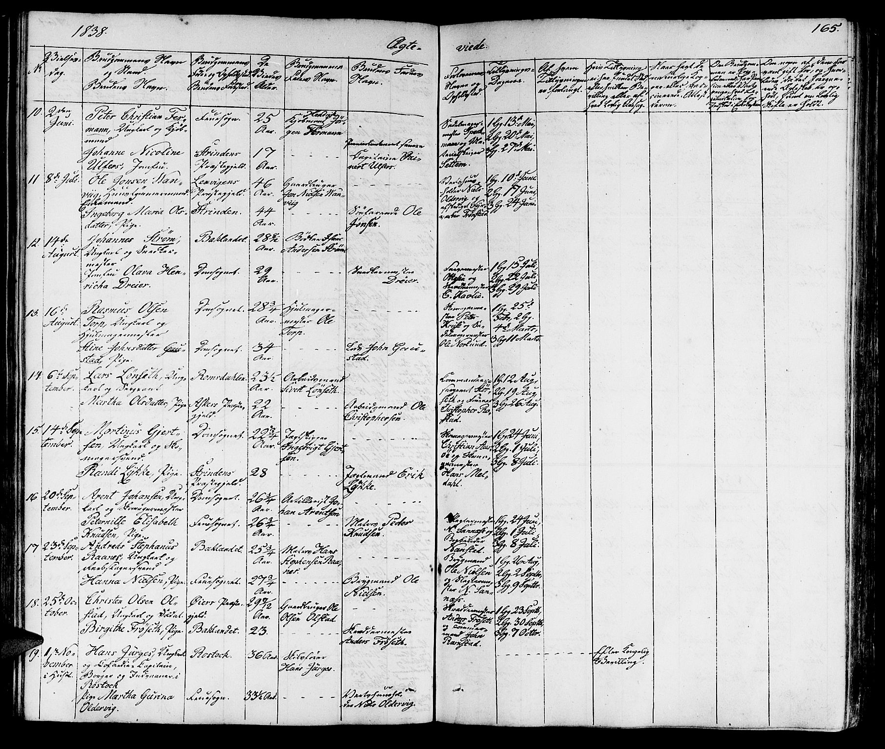 Ministerialprotokoller, klokkerbøker og fødselsregistre - Sør-Trøndelag, AV/SAT-A-1456/602/L0136: Klokkerbok nr. 602C04, 1833-1845, s. 165