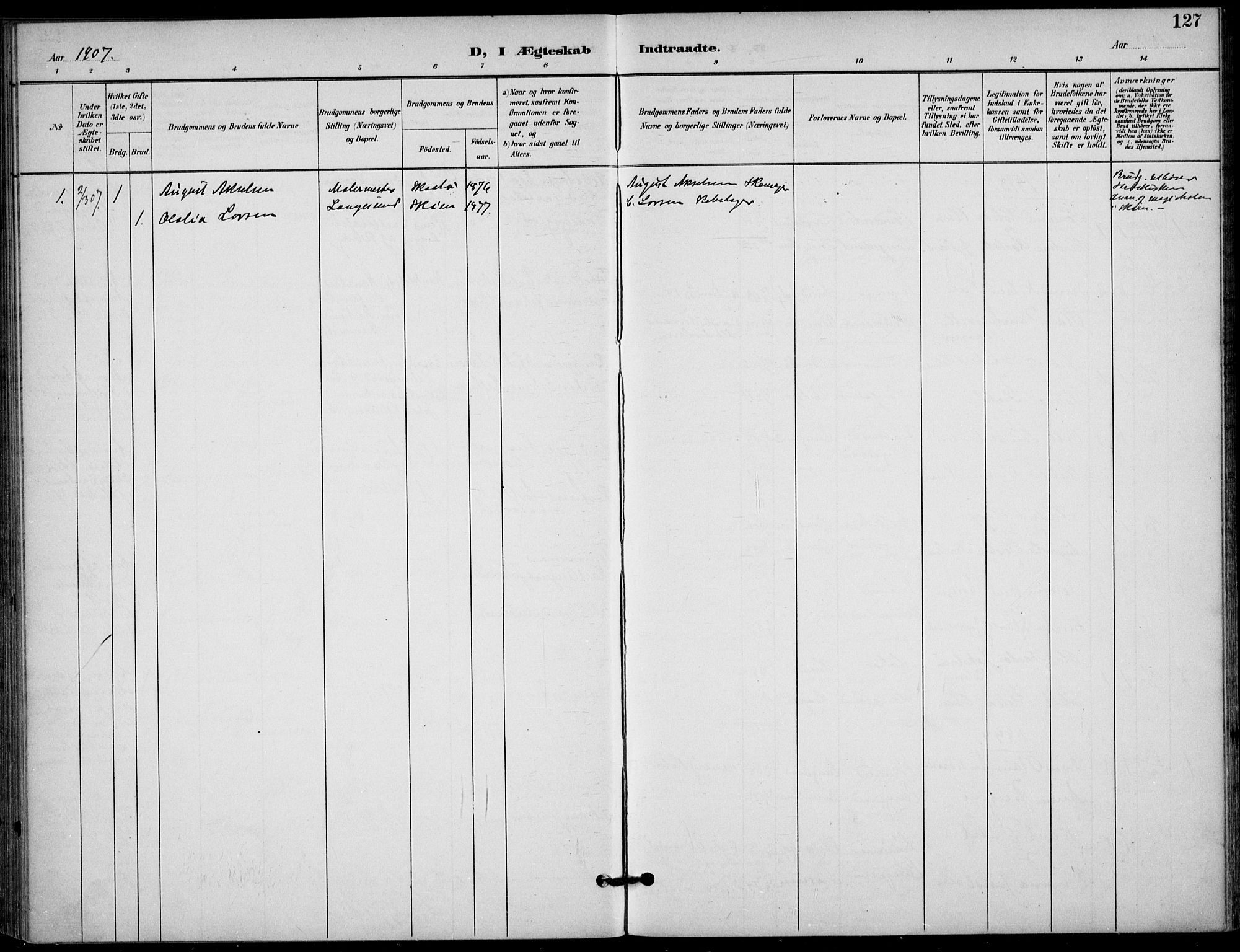 Langesund kirkebøker, AV/SAKO-A-280/F/Fa/L0003: Ministerialbok nr. 3, 1893-1907, s. 127