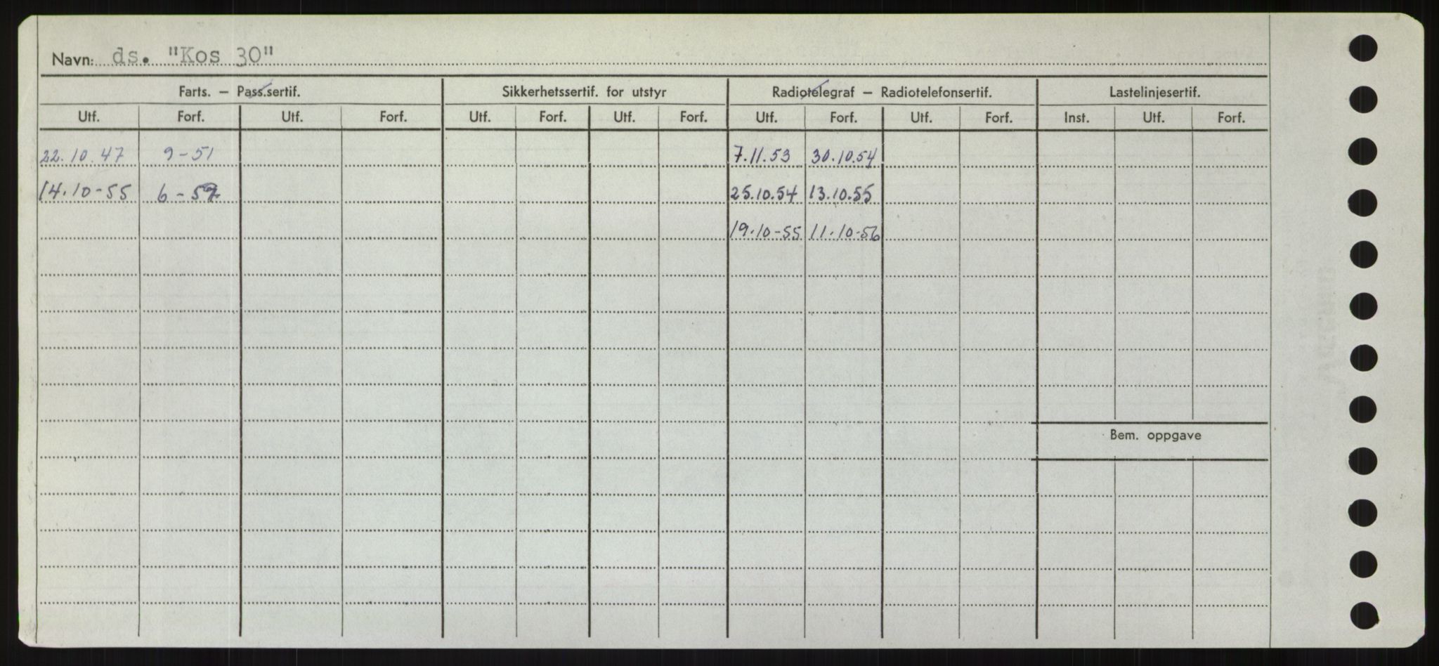 Sjøfartsdirektoratet med forløpere, Skipsmålingen, RA/S-1627/H/Hd/L0021: Fartøy, Kor-Kår, s. 72