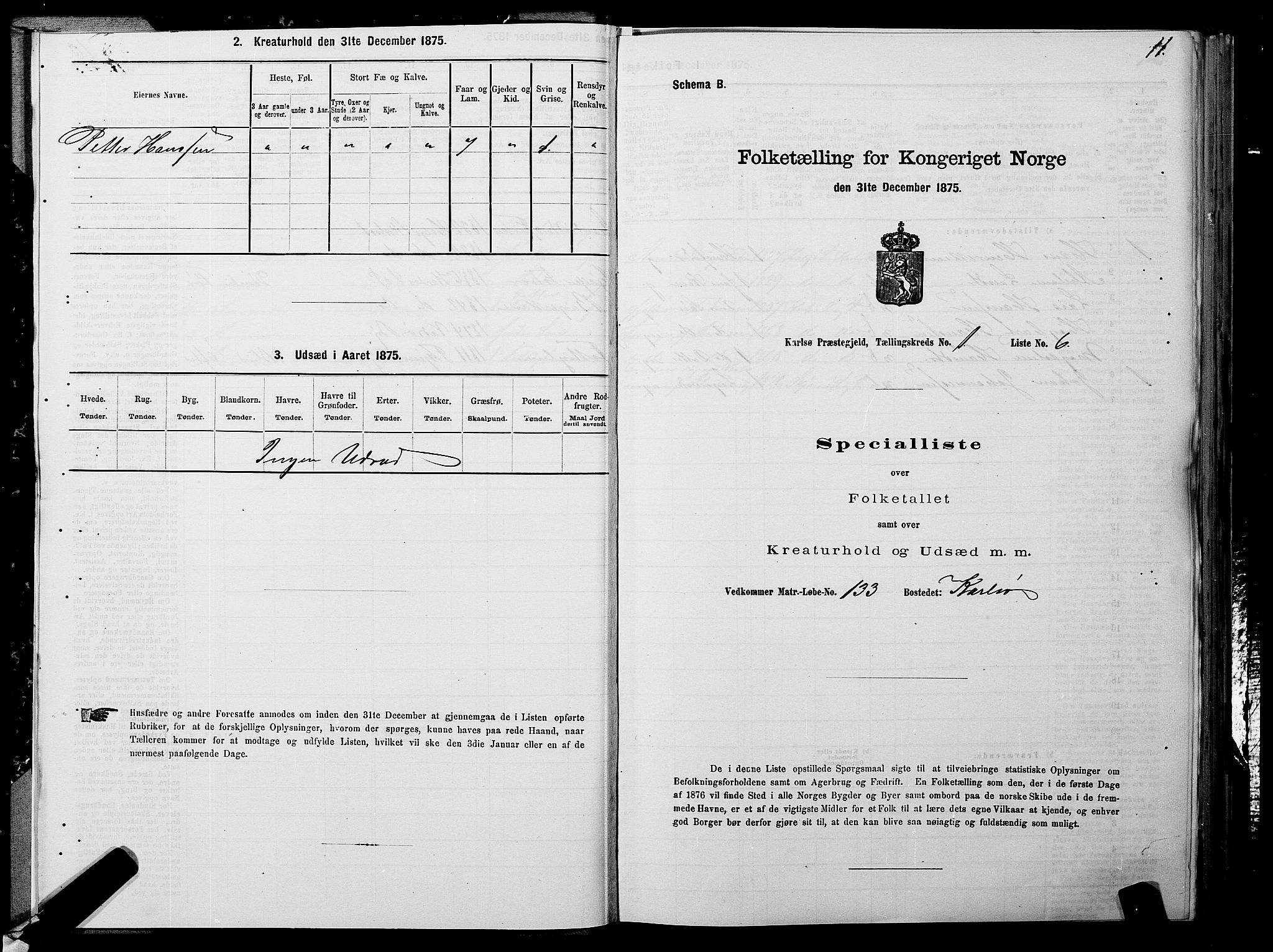 SATØ, Folketelling 1875 for 1936P Karlsøy prestegjeld, 1875, s. 1011