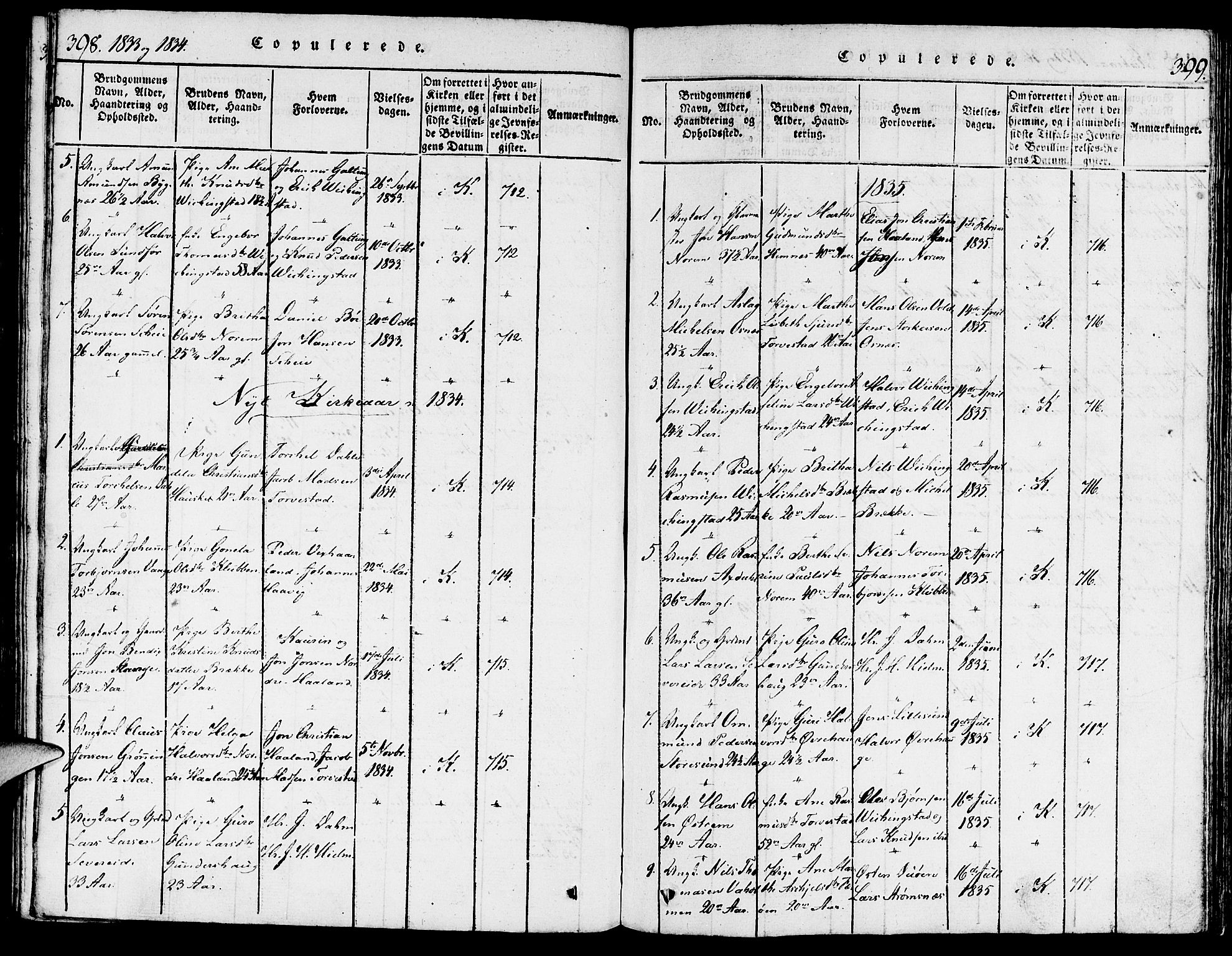 Torvastad sokneprestkontor, SAST/A -101857/H/Ha/Haa/L0004: Ministerialbok nr. A 3 /1, 1817-1836, s. 398-399