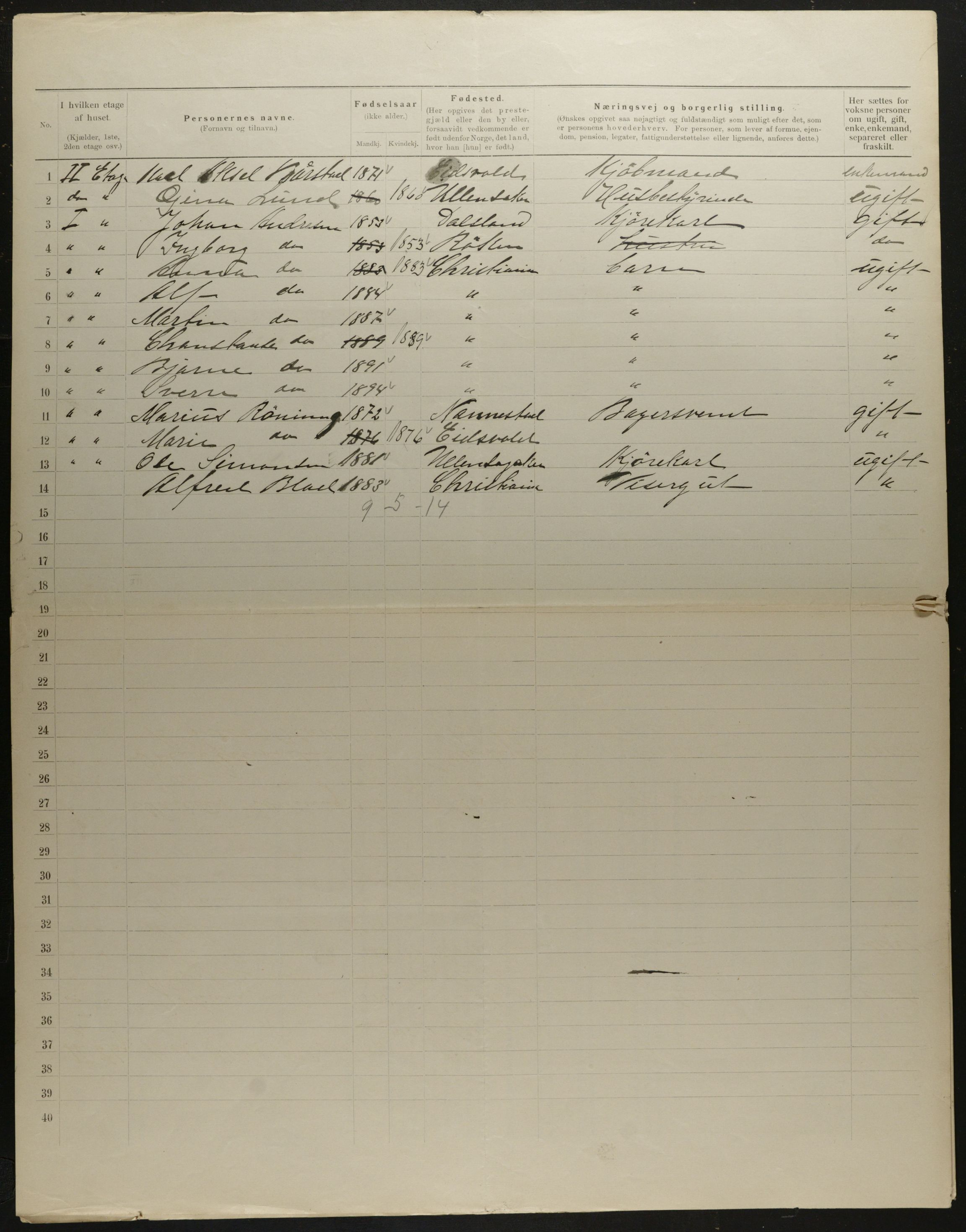 OBA, Kommunal folketelling 31.12.1901 for Kristiania kjøpstad, 1901, s. 7914