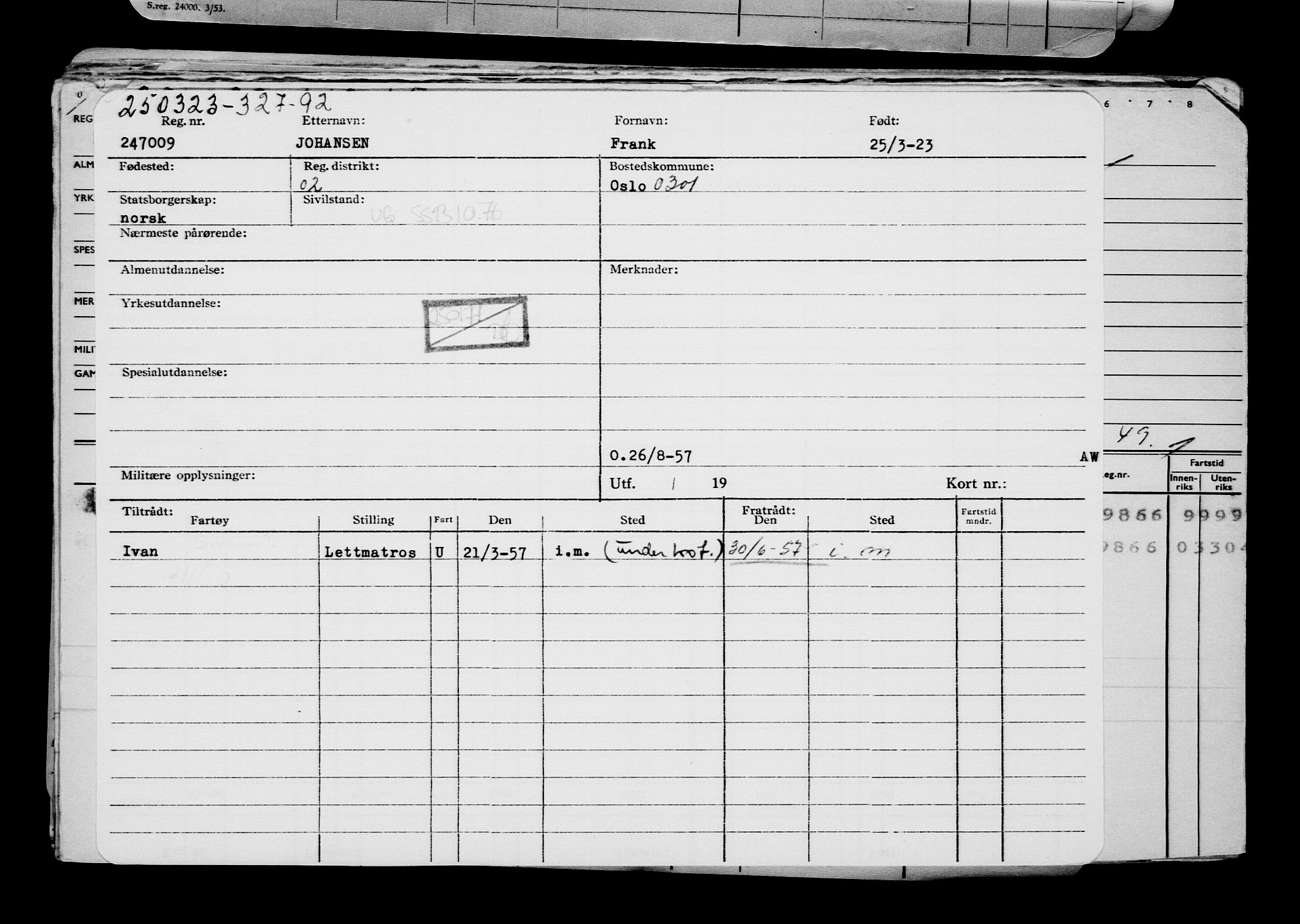 Direktoratet for sjømenn, RA/S-3545/G/Gb/L0217: Hovedkort, 1923, s. 129