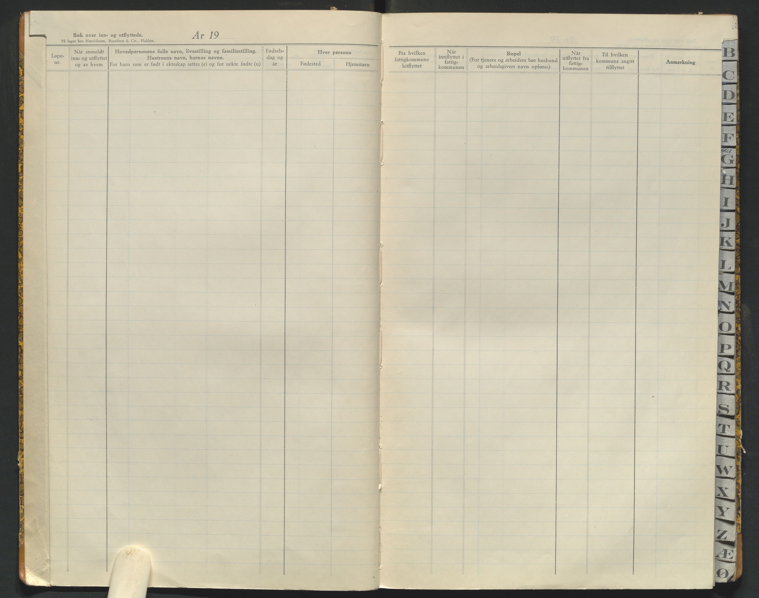 Alvdal og Folldal lensmannskontor, AV/SAH-LHA-007/N/Na/L0002: Protokoll over inn- og utflyttede - Alvdal, 1937-1943