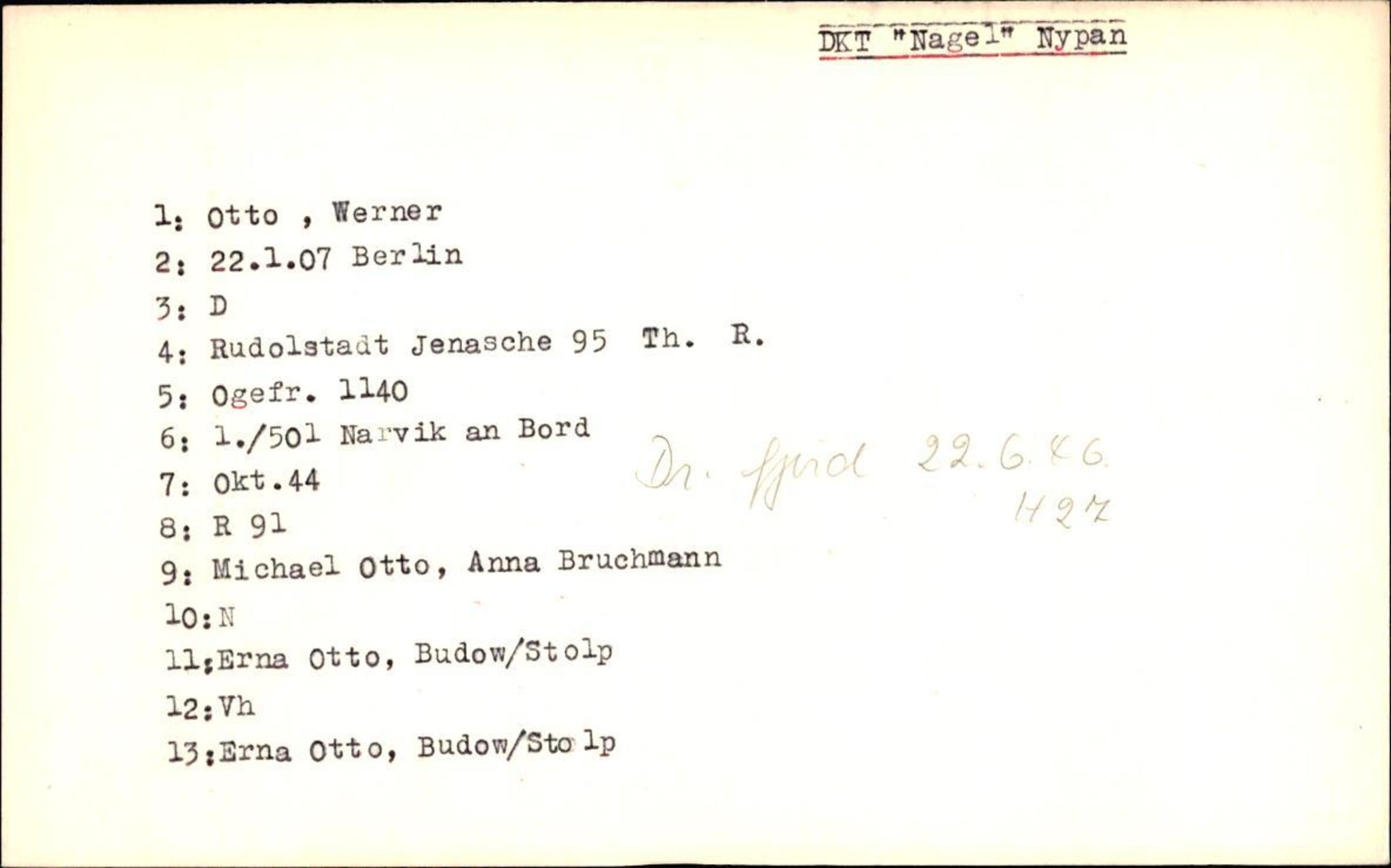 Hjemsendte tyskere , AV/RA-RAFA-6487/D/Db/L0020: Mülzet-Paülisch, 1945-1947, s. 1005