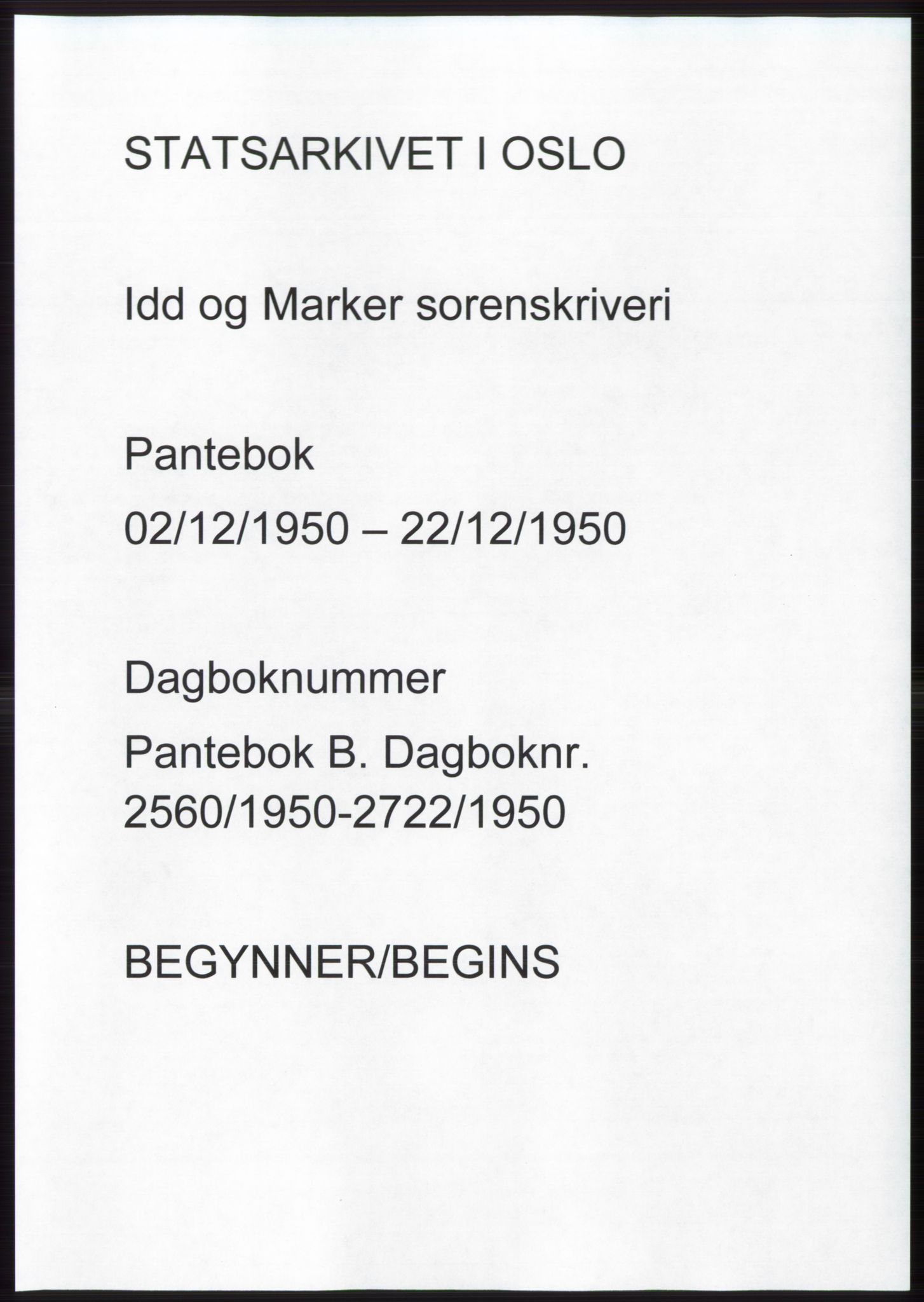 Idd og Marker sorenskriveri, SAO/A-10283/G/Gb/Gbc/L0005: Pantebok nr. B16-20, 1950-1950