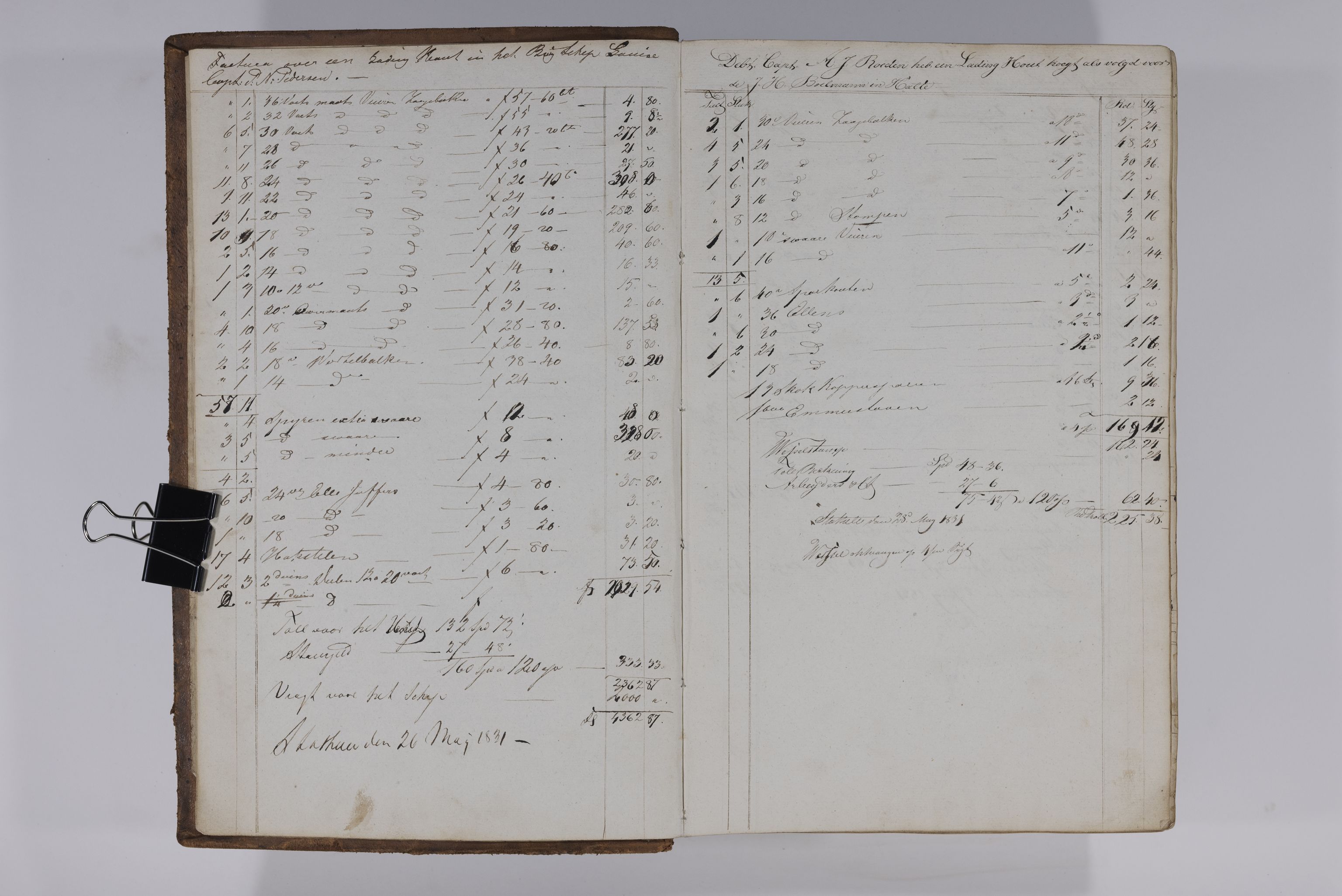 , Priscourant-tømmerpriser, 1834-38, 1834-1838, s. 4