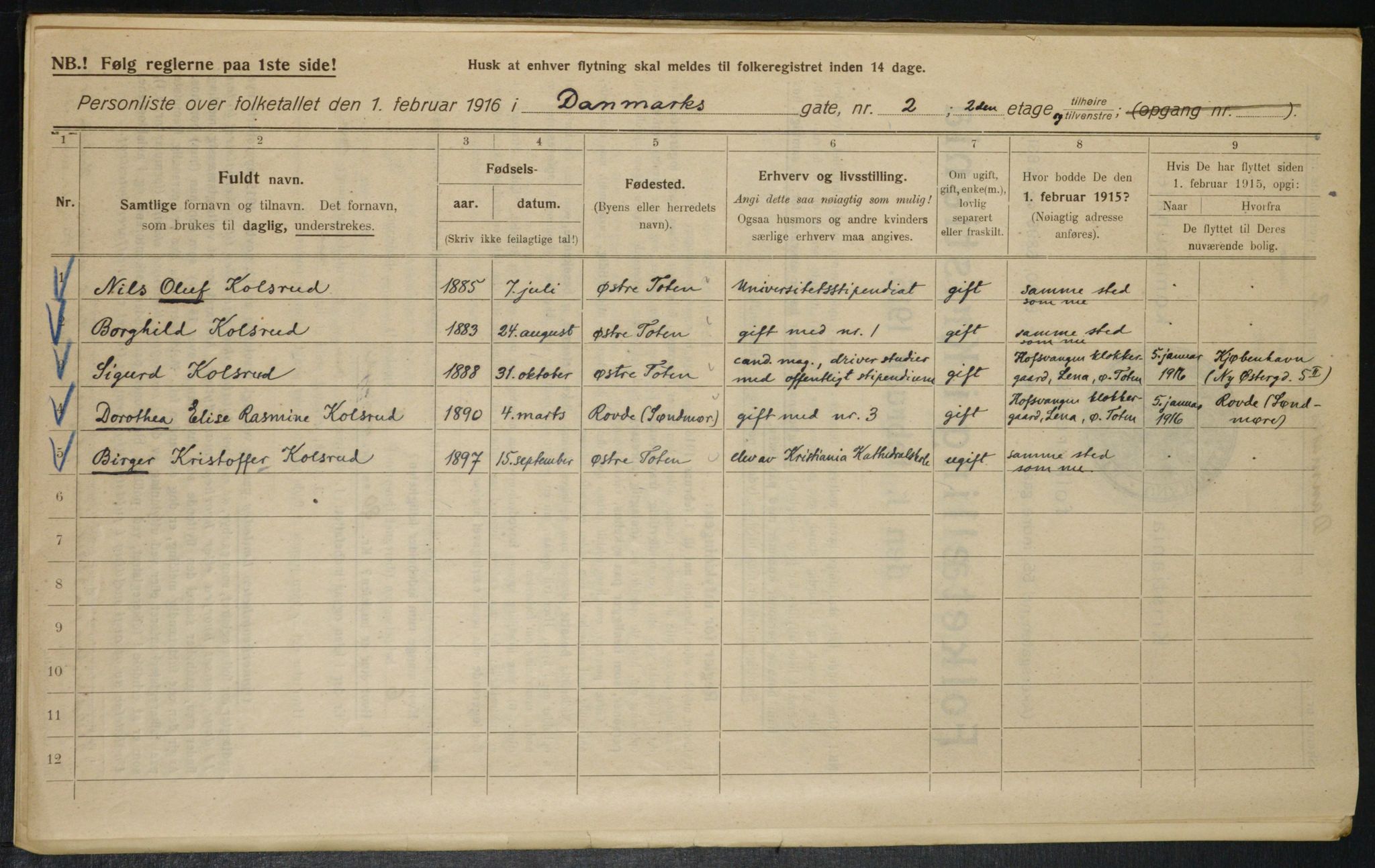 OBA, Kommunal folketelling 1.2.1916 for Kristiania, 1916, s. 14630