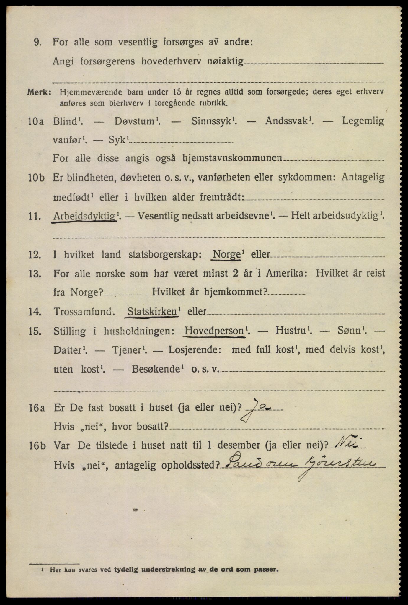 SAKO, Folketelling 1920 for 0630 Øvre Sandsvær herred, 1920, s. 2857