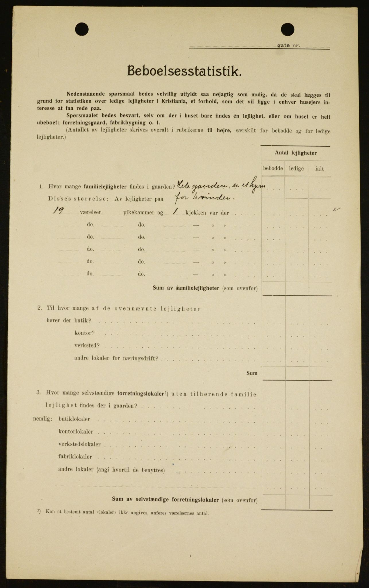 OBA, Kommunal folketelling 1.2.1909 for Kristiania kjøpstad, 1909, s. 79458