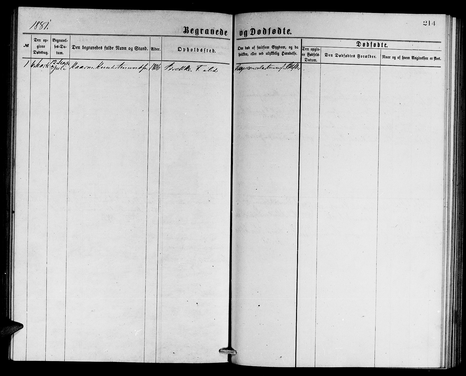 Ministerialprotokoller, klokkerbøker og fødselsregistre - Møre og Romsdal, SAT/A-1454/508/L0094: Ministerialbok nr. 508A01, 1873-1886, s. 214