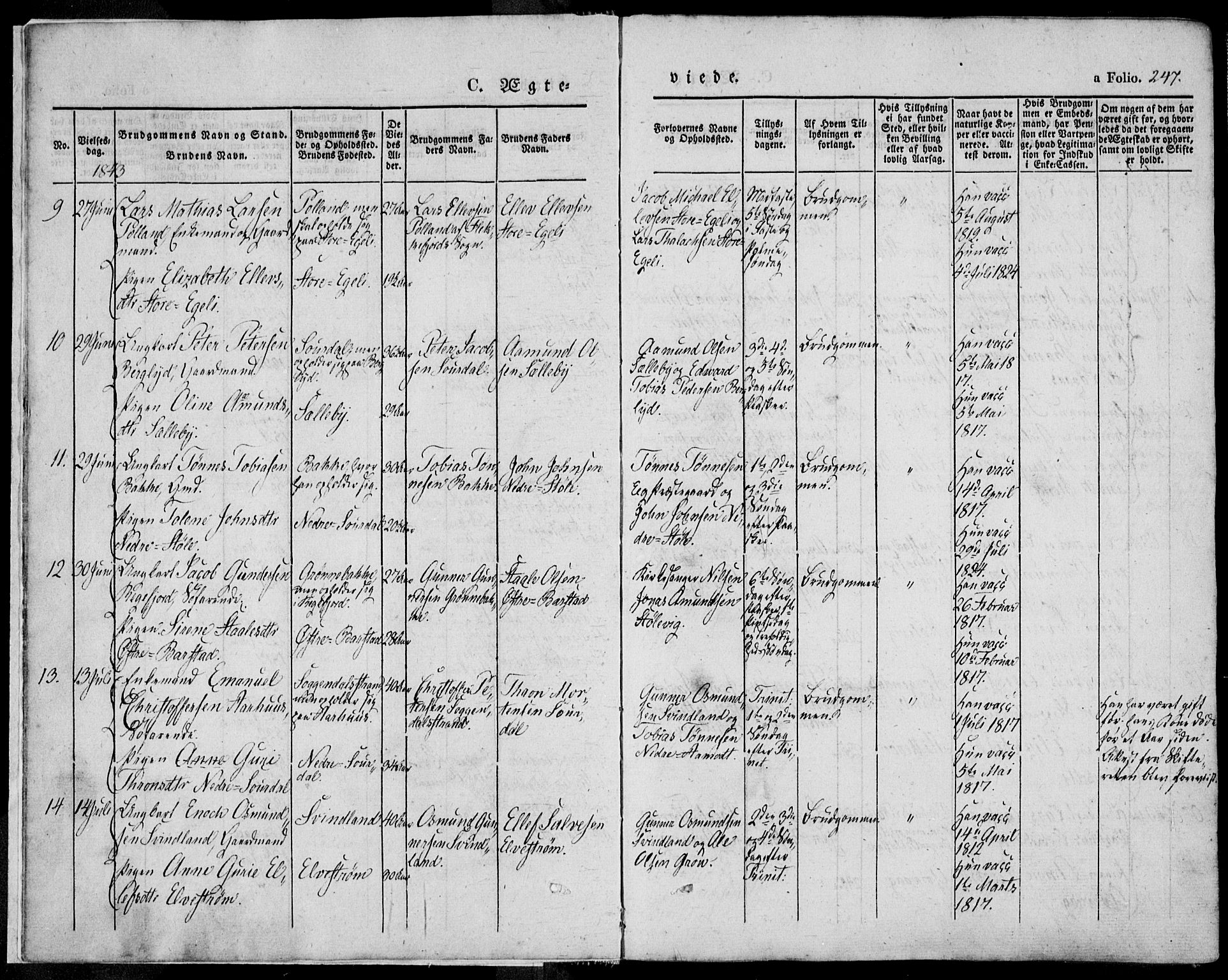 Sokndal sokneprestkontor, AV/SAST-A-101808: Ministerialbok nr. A 8.2, 1842-1857, s. 247