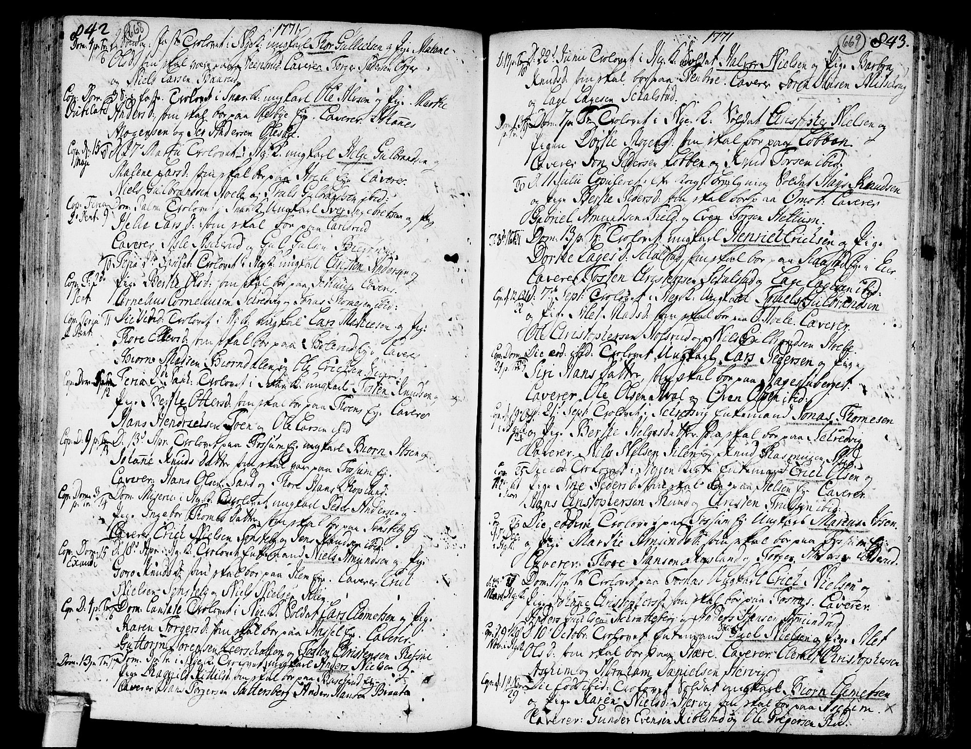 Modum kirkebøker, AV/SAKO-A-234/F/Fa/L0002: Ministerialbok nr. 2, 1741-1782, s. 668-669