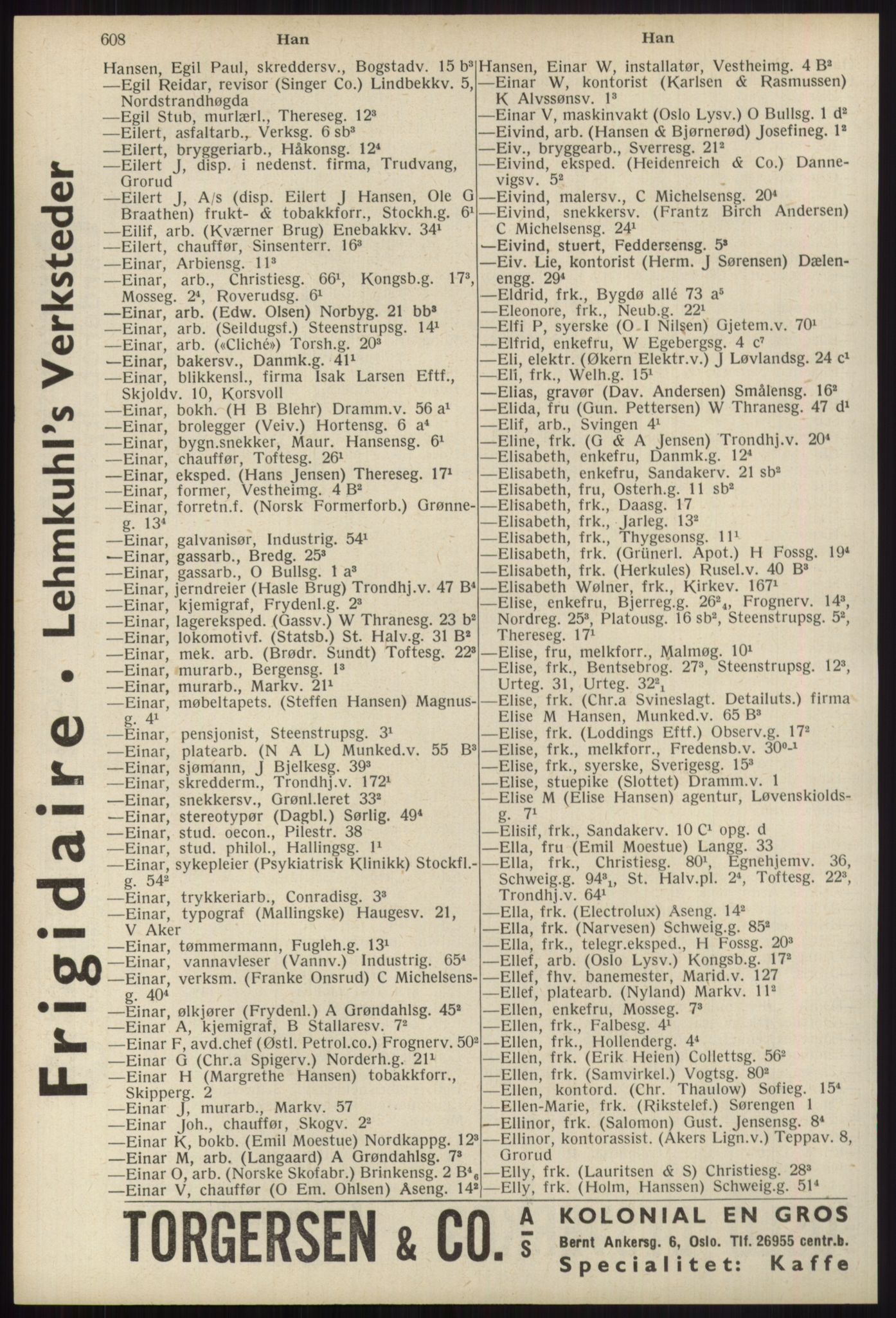 Kristiania/Oslo adressebok, PUBL/-, 1939, s. 608