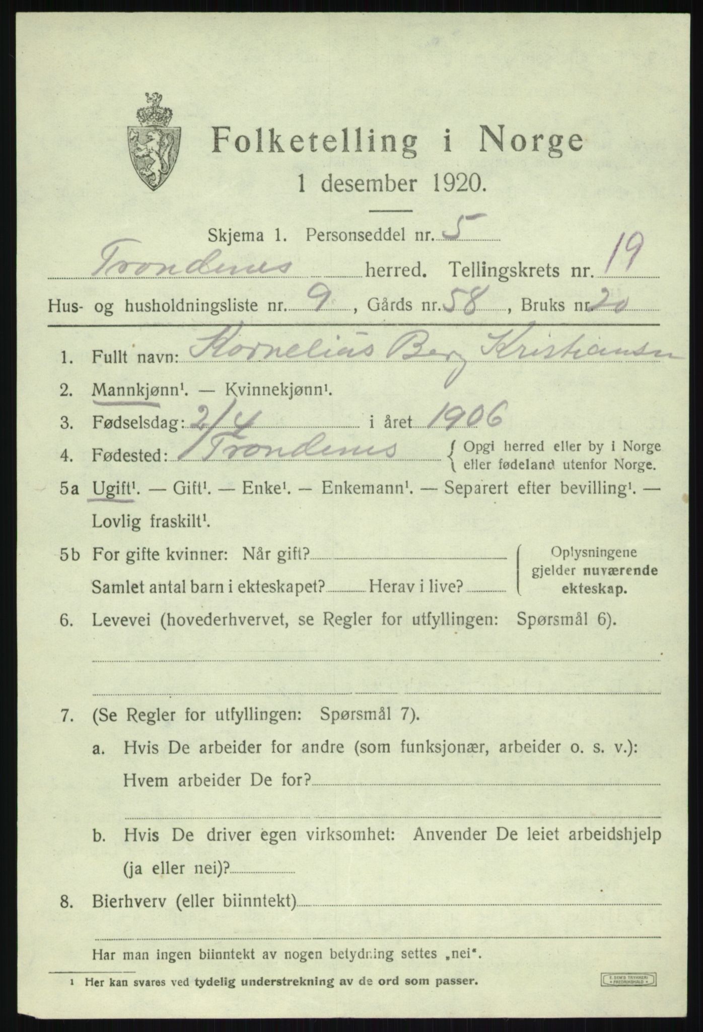 SATØ, Folketelling 1920 for 1914 Trondenes herred, 1920, s. 13438