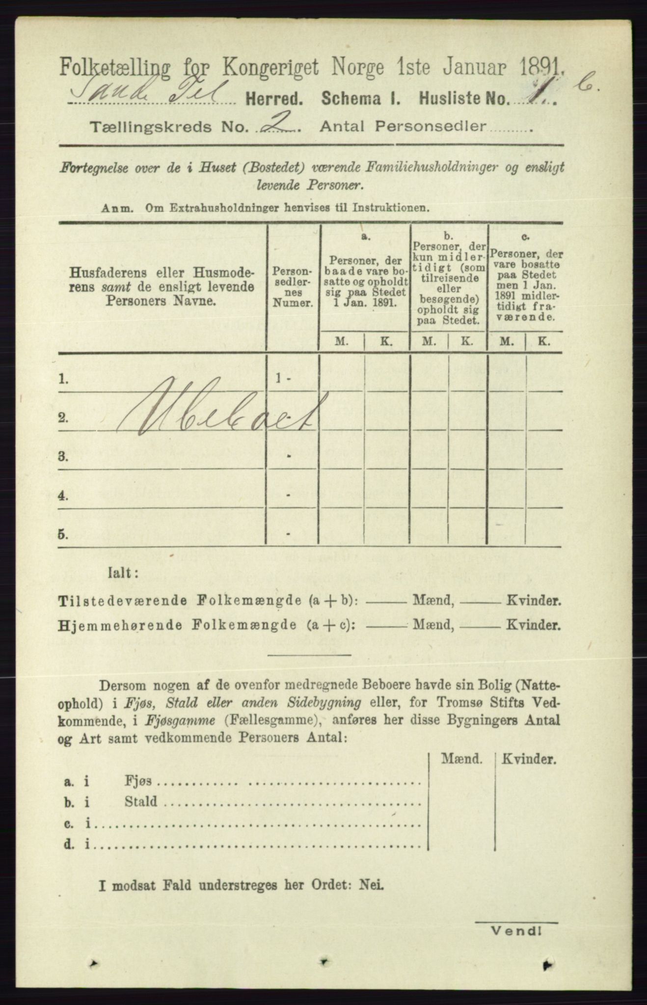 RA, Folketelling 1891 for 0822 Sauherad herred, 1891, s. 389