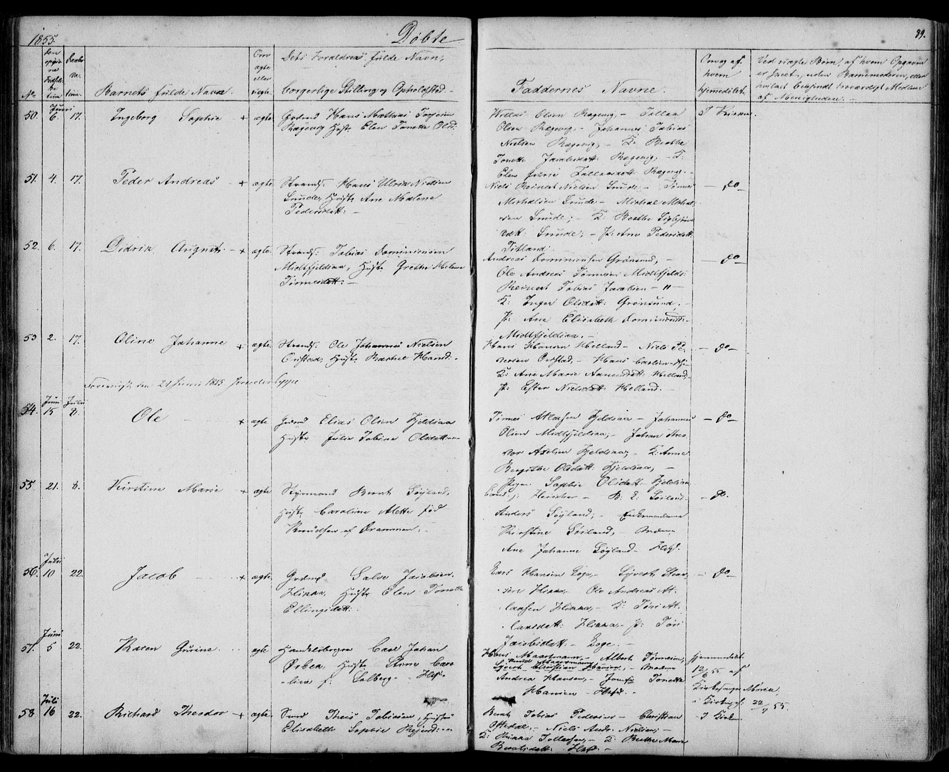 Flekkefjord sokneprestkontor, AV/SAK-1111-0012/F/Fb/Fbc/L0005: Klokkerbok nr. B 5, 1846-1866, s. 89