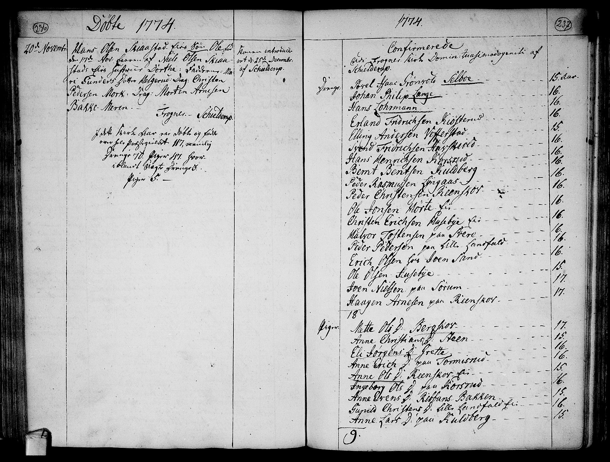 Lier kirkebøker, AV/SAKO-A-230/F/Fa/L0005: Ministerialbok nr. I 5, 1764-1777, s. 236-237