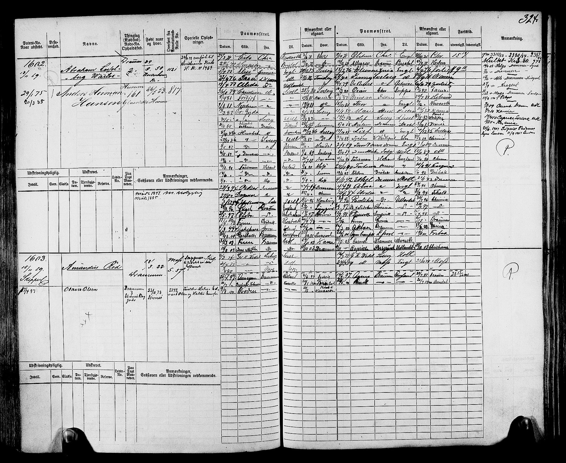 Drammen innrulleringsdistrikt, AV/SAKO-A-781/F/Fc/L0002: Hovedrulle, 1869, s. 330