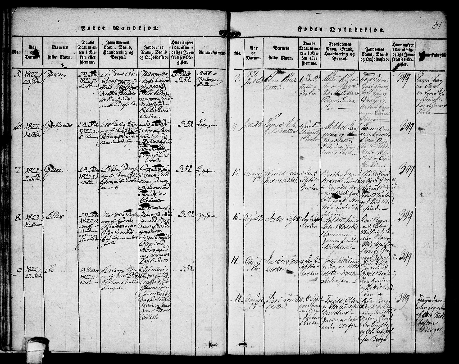Kviteseid kirkebøker, AV/SAKO-A-276/F/Fa/L0005: Ministerialbok nr. I 5, 1815-1836, s. 31