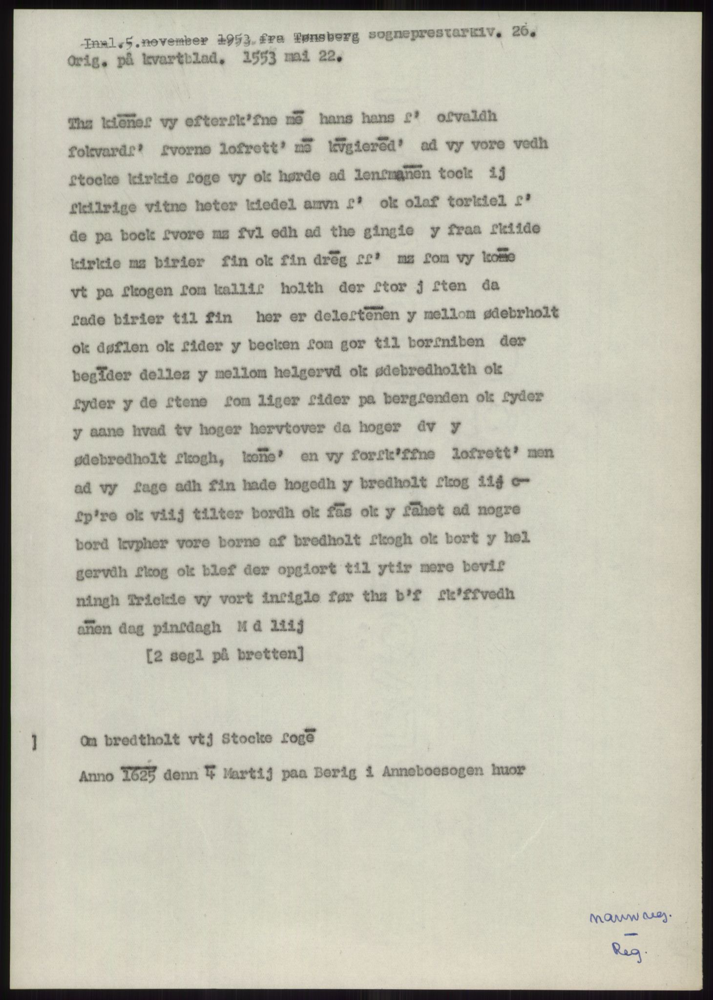 Samlinger til kildeutgivelse, Diplomavskriftsamlingen, RA/EA-4053/H/Ha, s. 1047