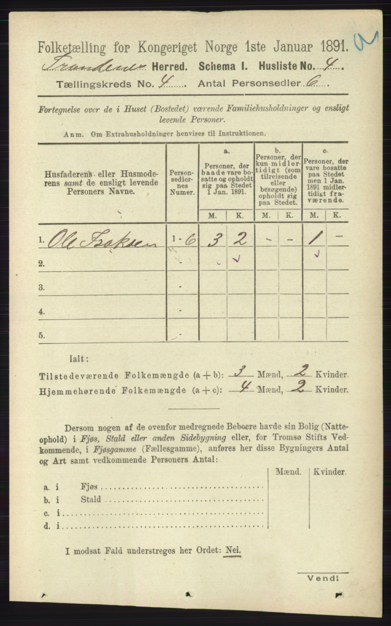 RA, Folketelling 1891 for 1914 Trondenes herred, 1891, s. 1817