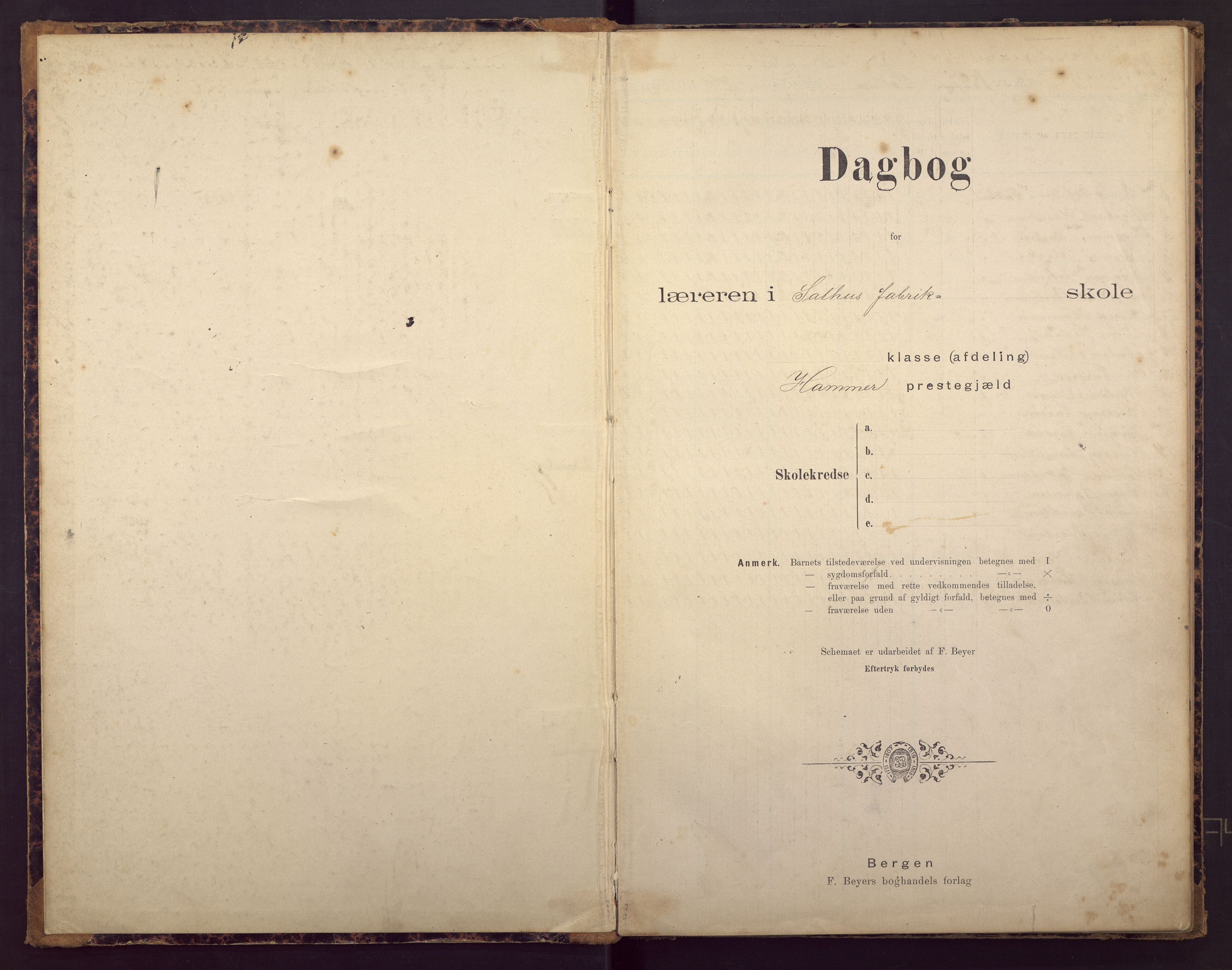 Salhus skole, BBA/A-1730/G/Ga/L0001/0002: Klassedagbøker / Klassedagbok, 1884-1891