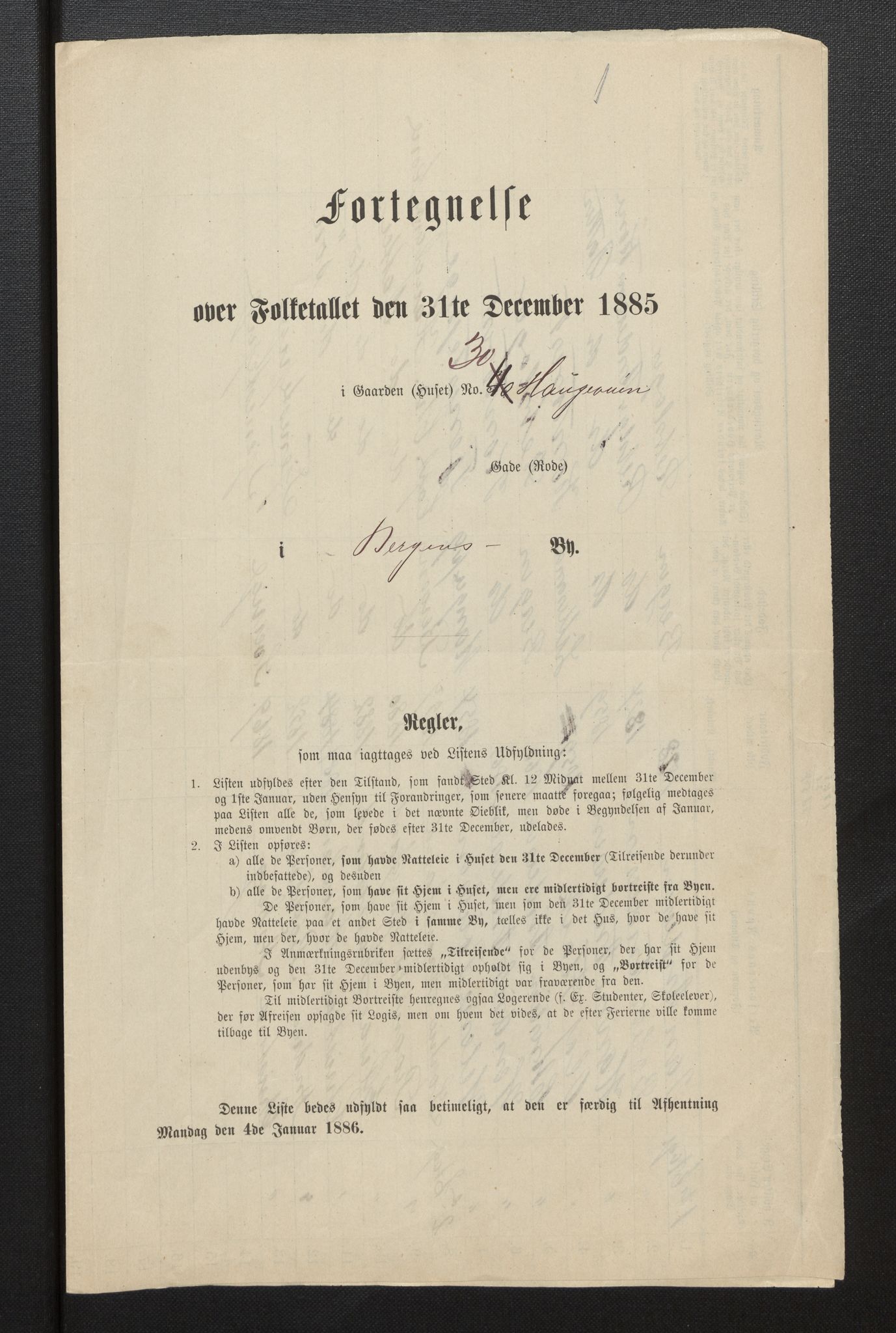 SAB, Folketelling 1885 for 1301 Bergen kjøpstad, 1885, s. 2126