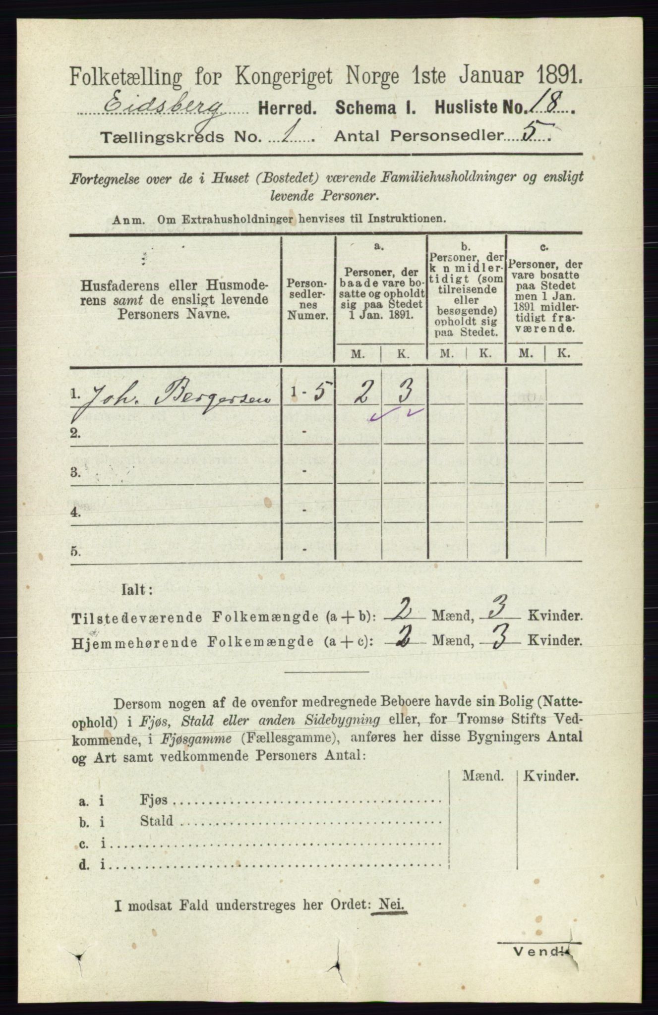 RA, Folketelling 1891 for 0125 Eidsberg herred, 1891, s. 51