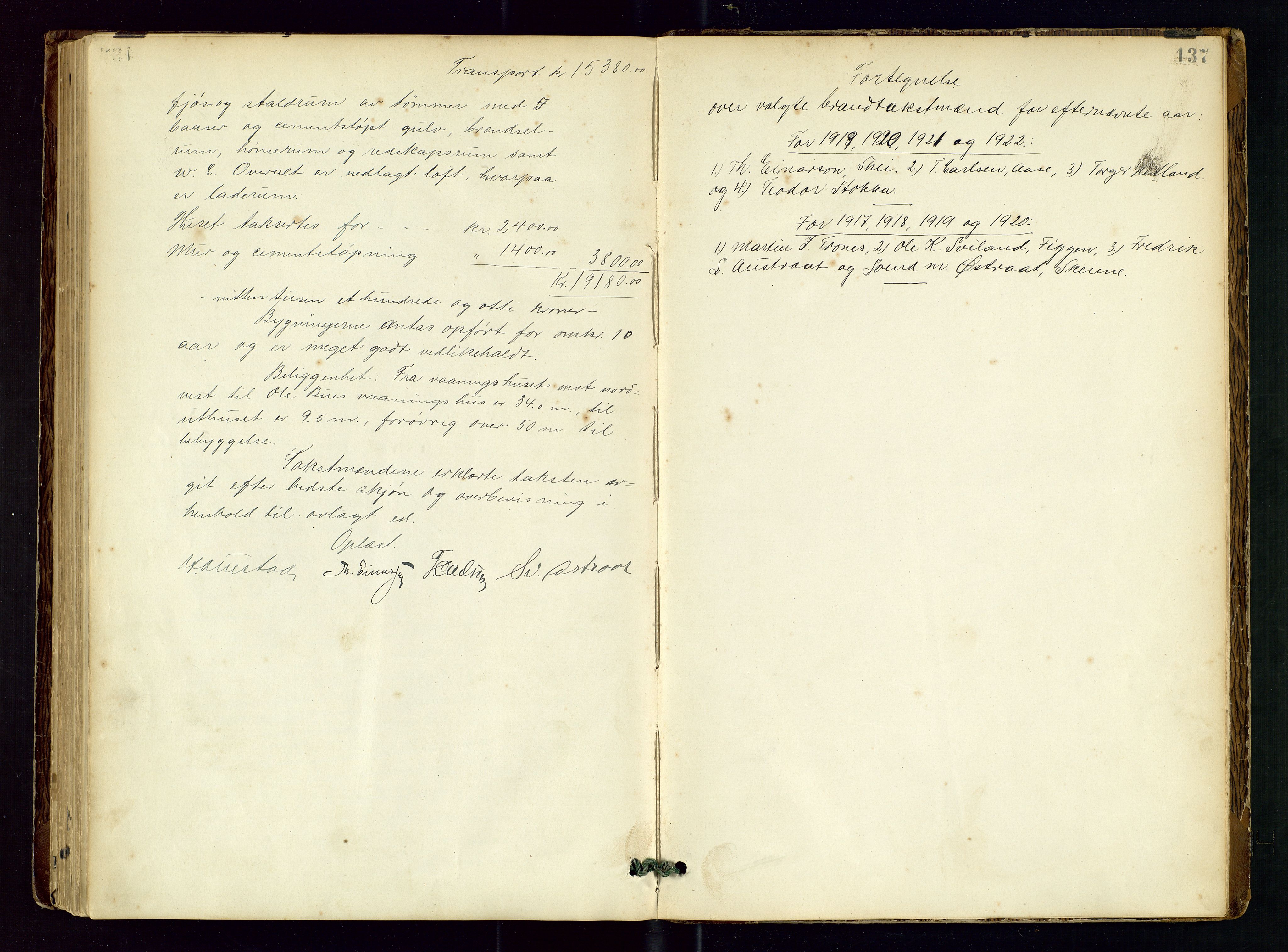 Høyland/Sandnes lensmannskontor, AV/SAST-A-100166/Goa/L0002: "Brandtaxtprotokol for Landafdelingen i Høiland", 1880-1917, s. 136b-137a