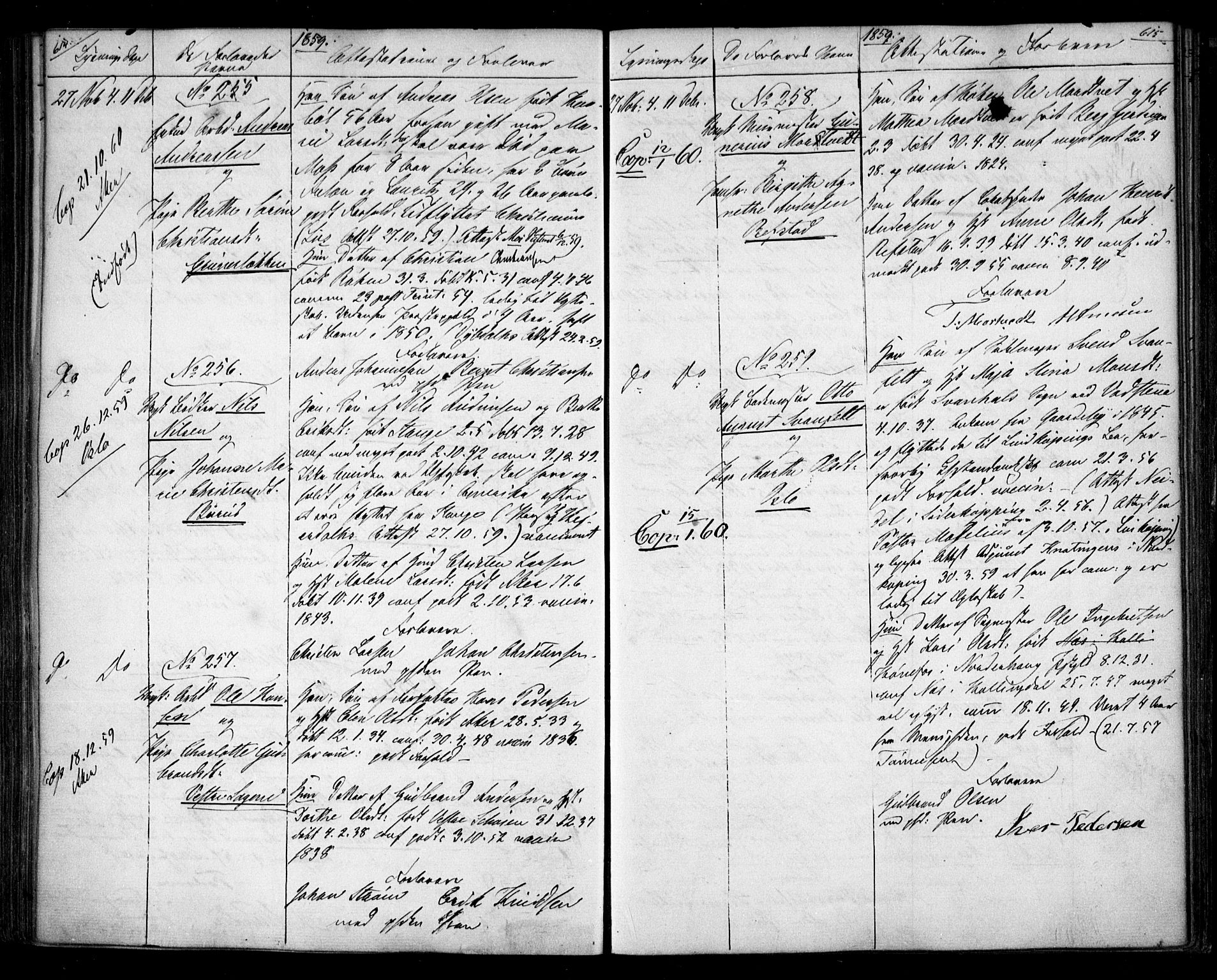 Aker prestekontor kirkebøker, AV/SAO-A-10861/H/L0005: Lysningsprotokoll nr. 5, 1853-1864, s. 614-615