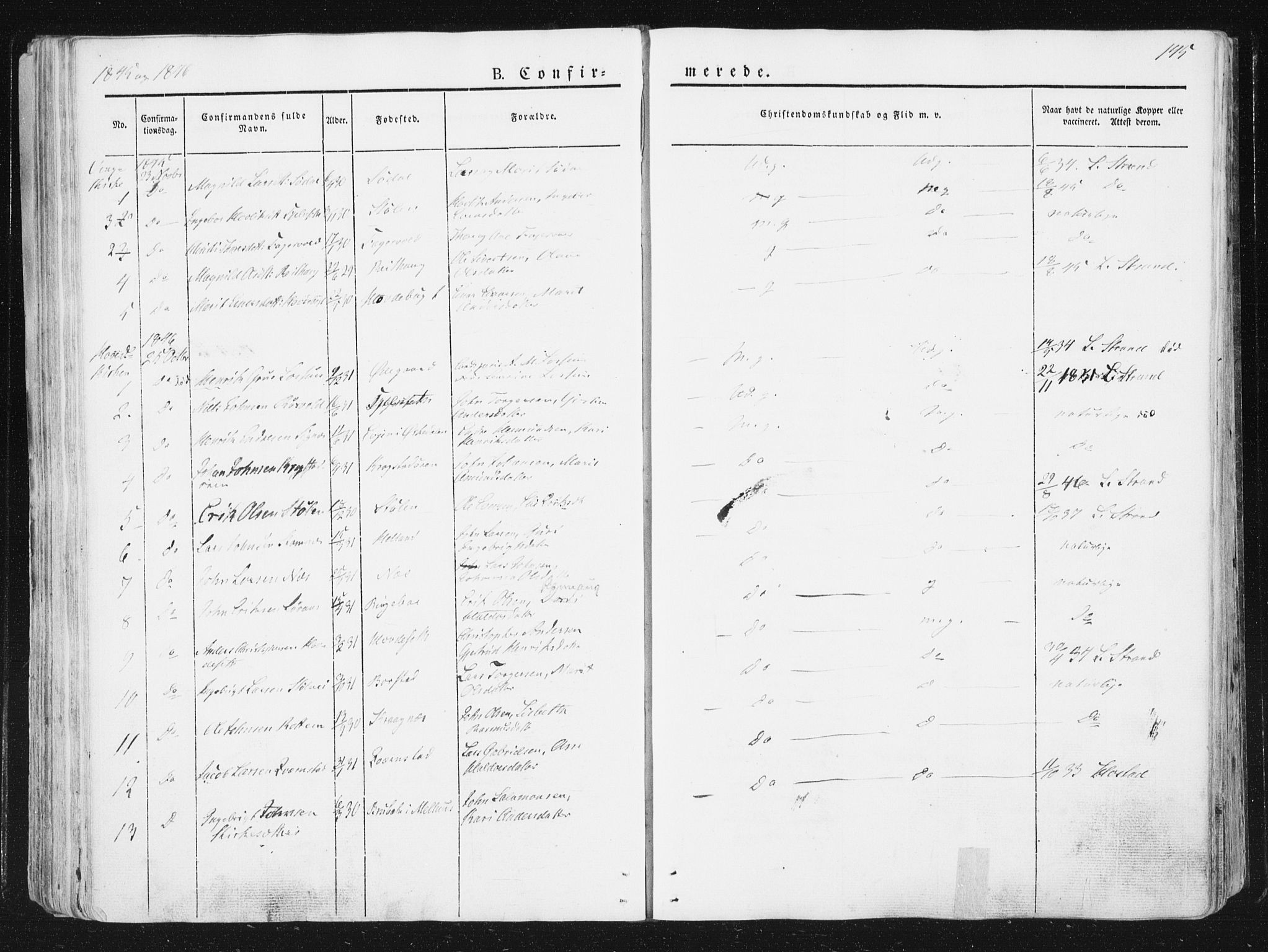 Ministerialprotokoller, klokkerbøker og fødselsregistre - Sør-Trøndelag, SAT/A-1456/630/L0493: Ministerialbok nr. 630A06, 1841-1851, s. 145
