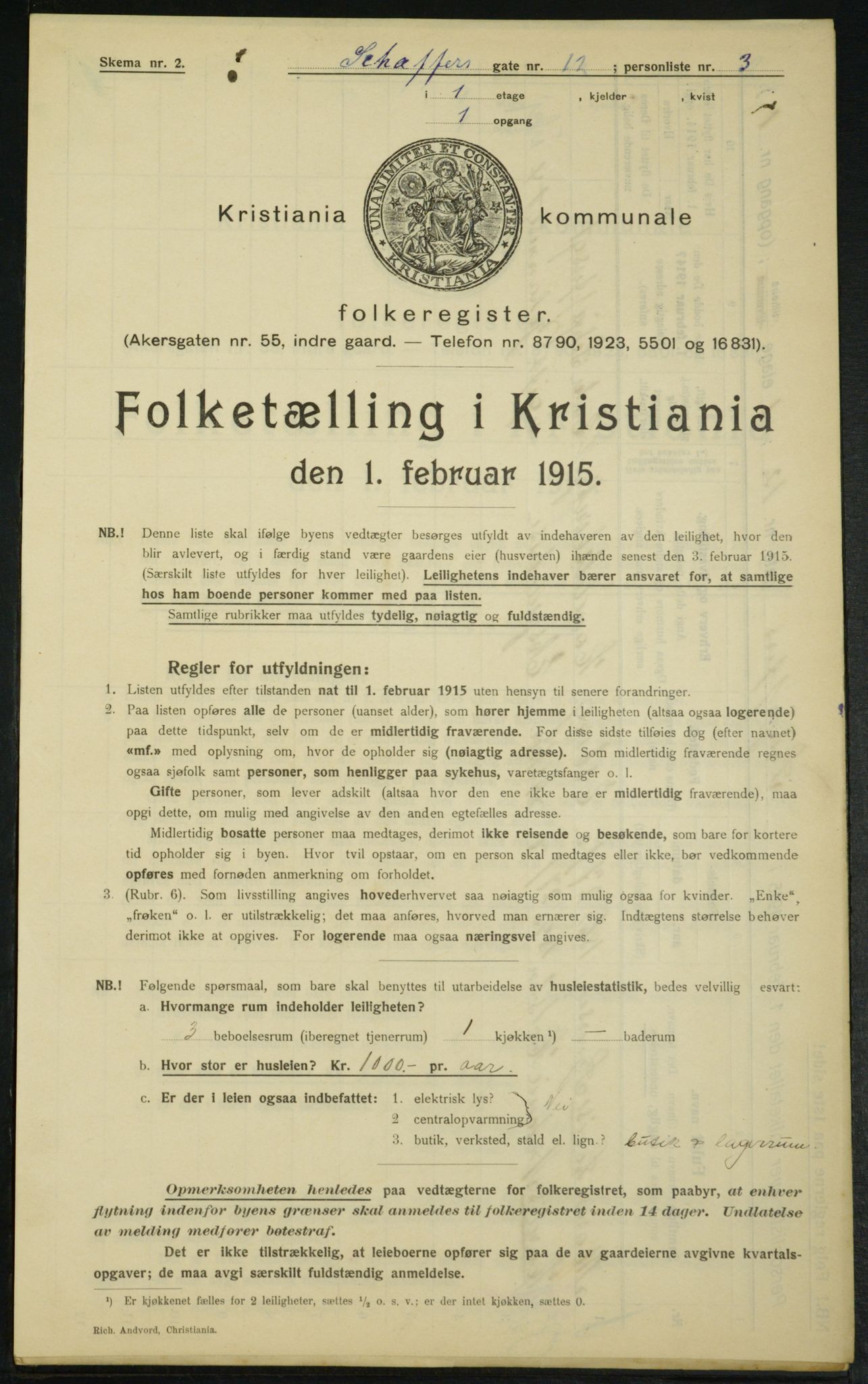 OBA, Kommunal folketelling 1.2.1915 for Kristiania, 1915, s. 93059