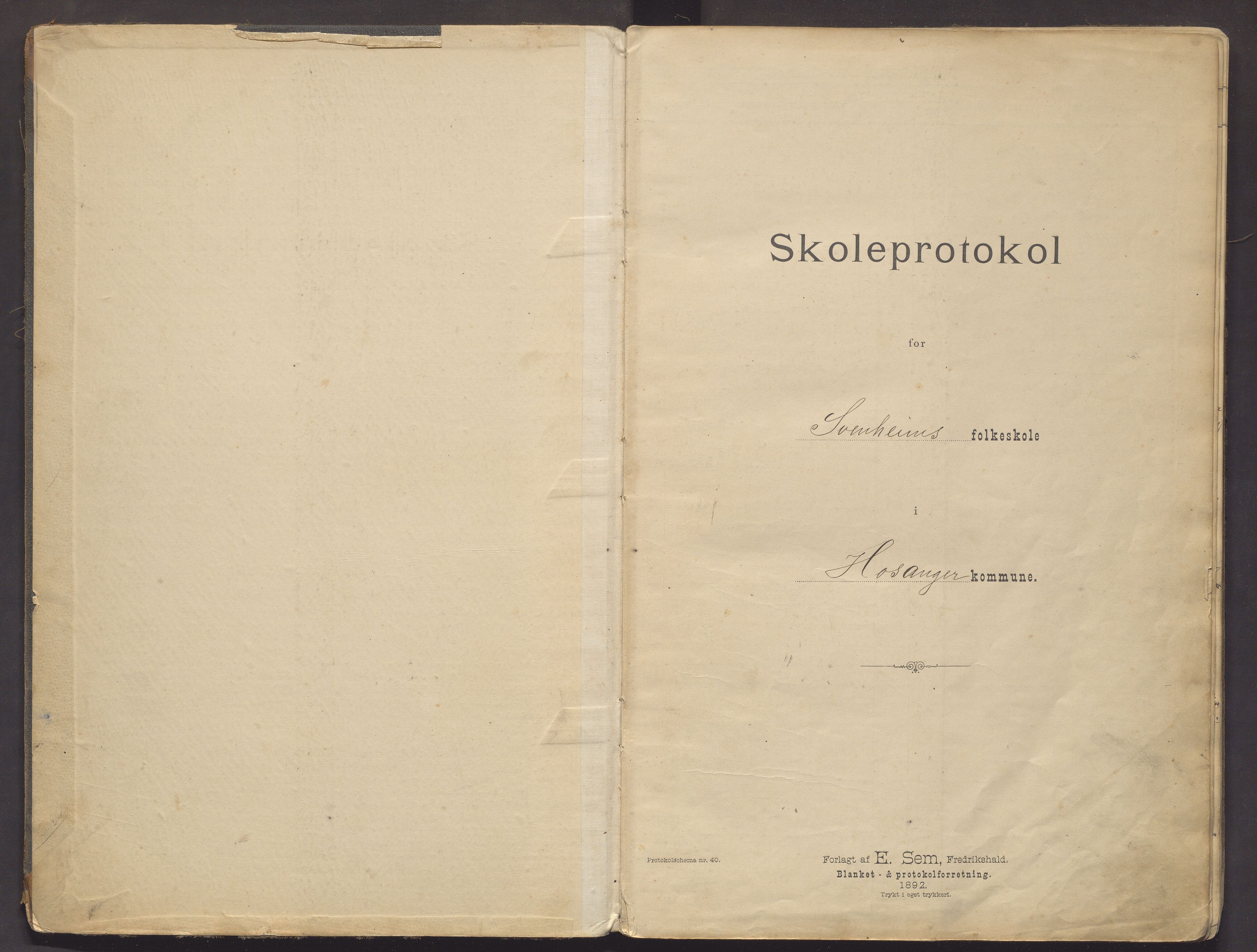 Hosanger kommune. Barneskulane, IKAH/1253a-231/F/Fa/L0004: Skuleprotokoll for Svenheim skule, 1893-1918