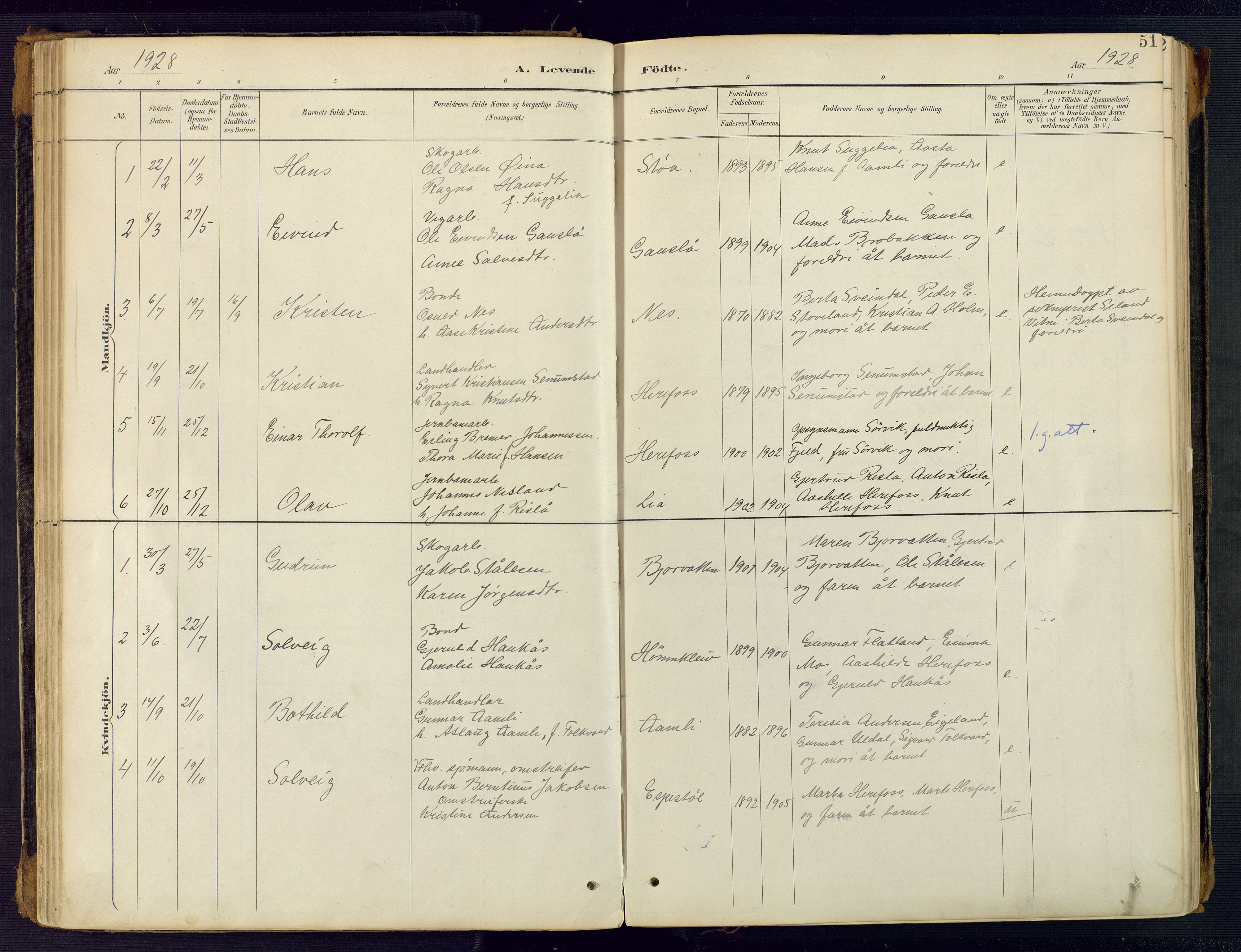 Herefoss sokneprestkontor, AV/SAK-1111-0019/F/Fa/Faa/L0003: Ministerialbok nr. A 3, 1887-1930, s. 51