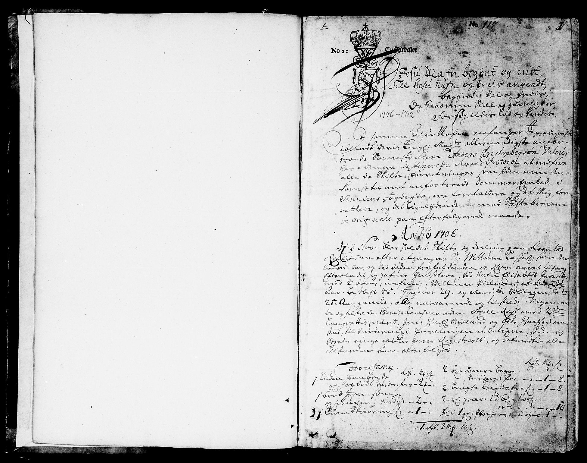 Sorenskriveren i Senja (-1755), SATØ/S-0260, 1706-1712, s. 0b-1a