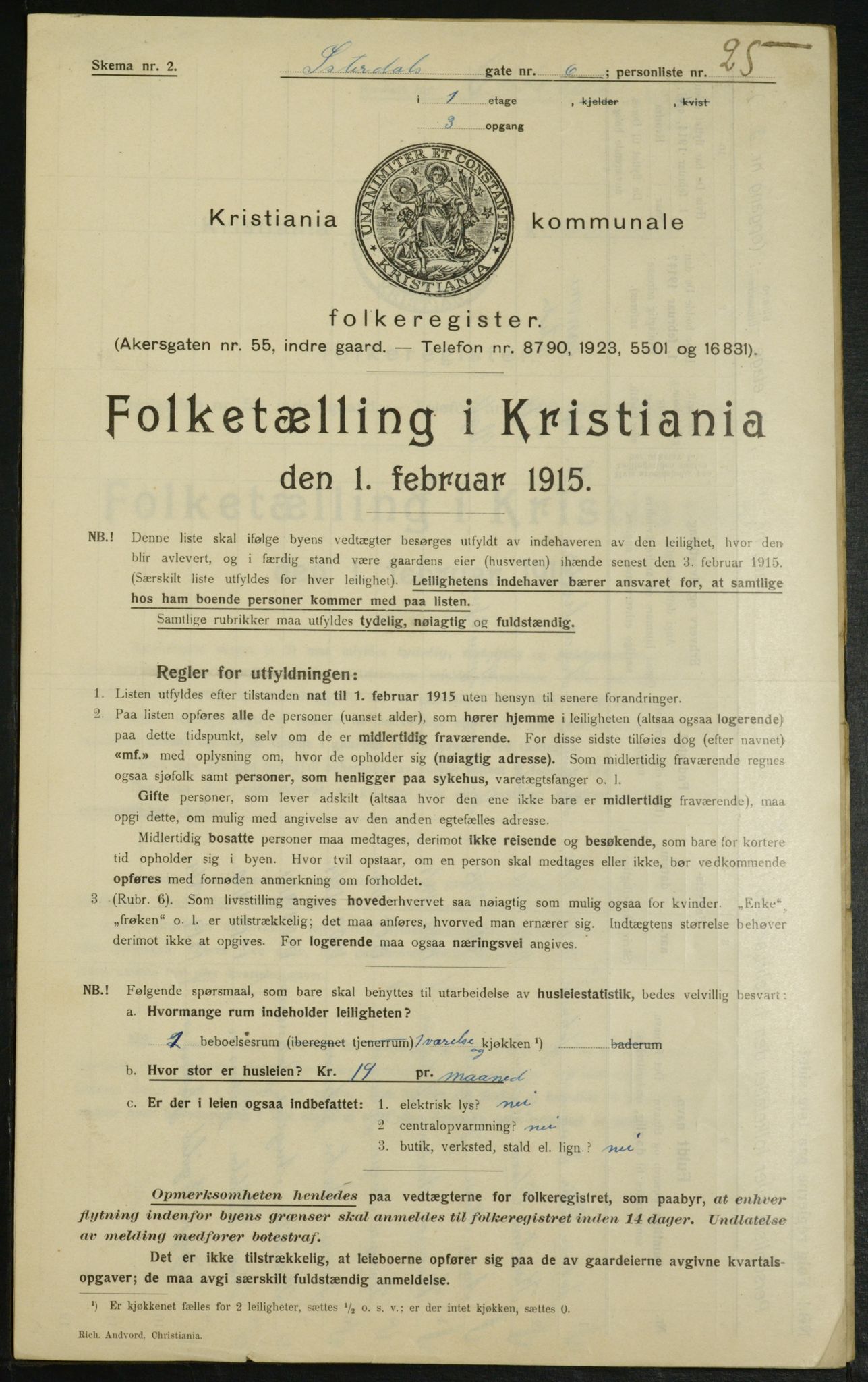 OBA, Kommunal folketelling 1.2.1915 for Kristiania, 1915, s. 129660