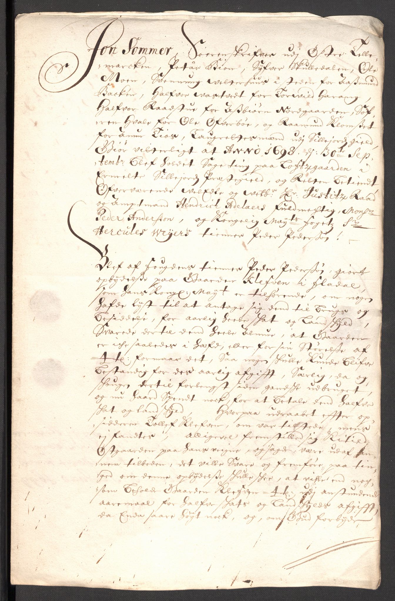 Rentekammeret inntil 1814, Reviderte regnskaper, Fogderegnskap, AV/RA-EA-4092/R36/L2099: Fogderegnskap Øvre og Nedre Telemark og Bamble, 1698, s. 246