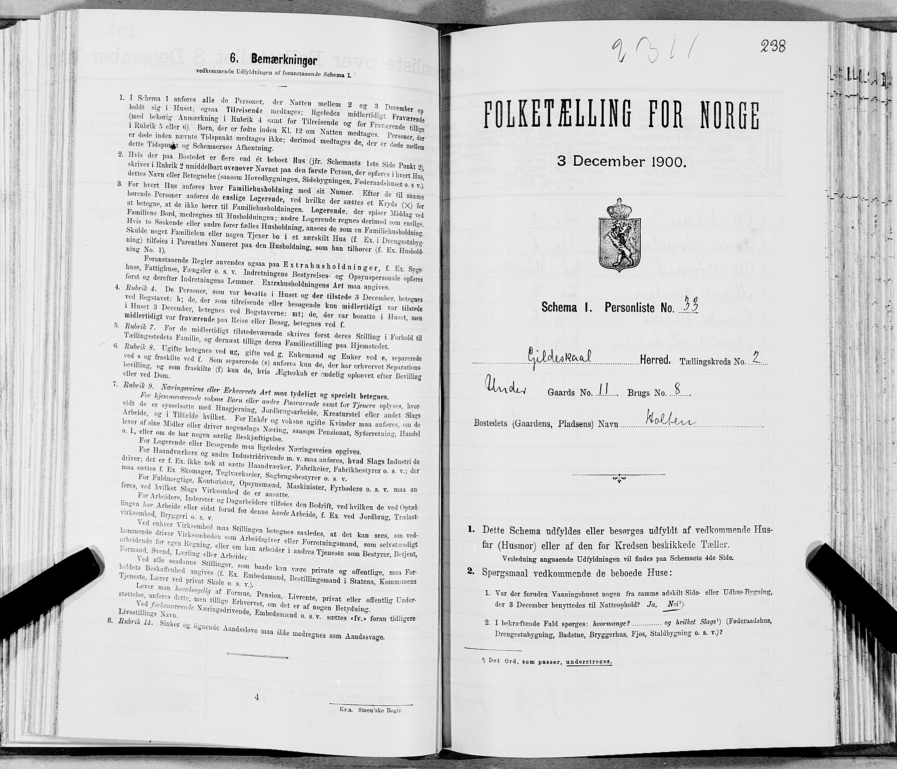 SAT, Folketelling 1900 for 1838 Gildeskål herred, 1900, s. 281