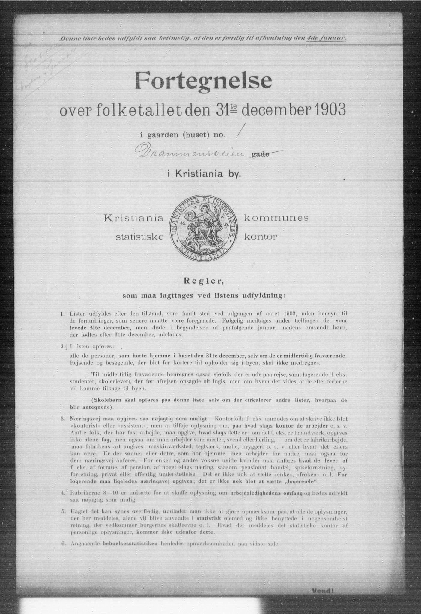 OBA, Kommunal folketelling 31.12.1903 for Kristiania kjøpstad, 1903, s. 3287