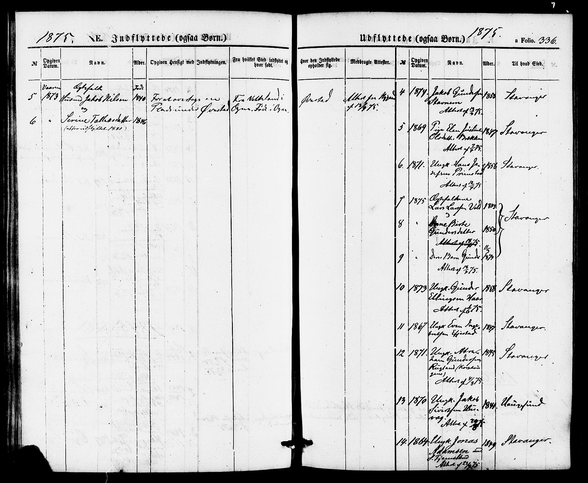 Hå sokneprestkontor, AV/SAST-A-101801/001/30BA/L0009: Ministerialbok nr. A 8, 1855-1878, s. 336