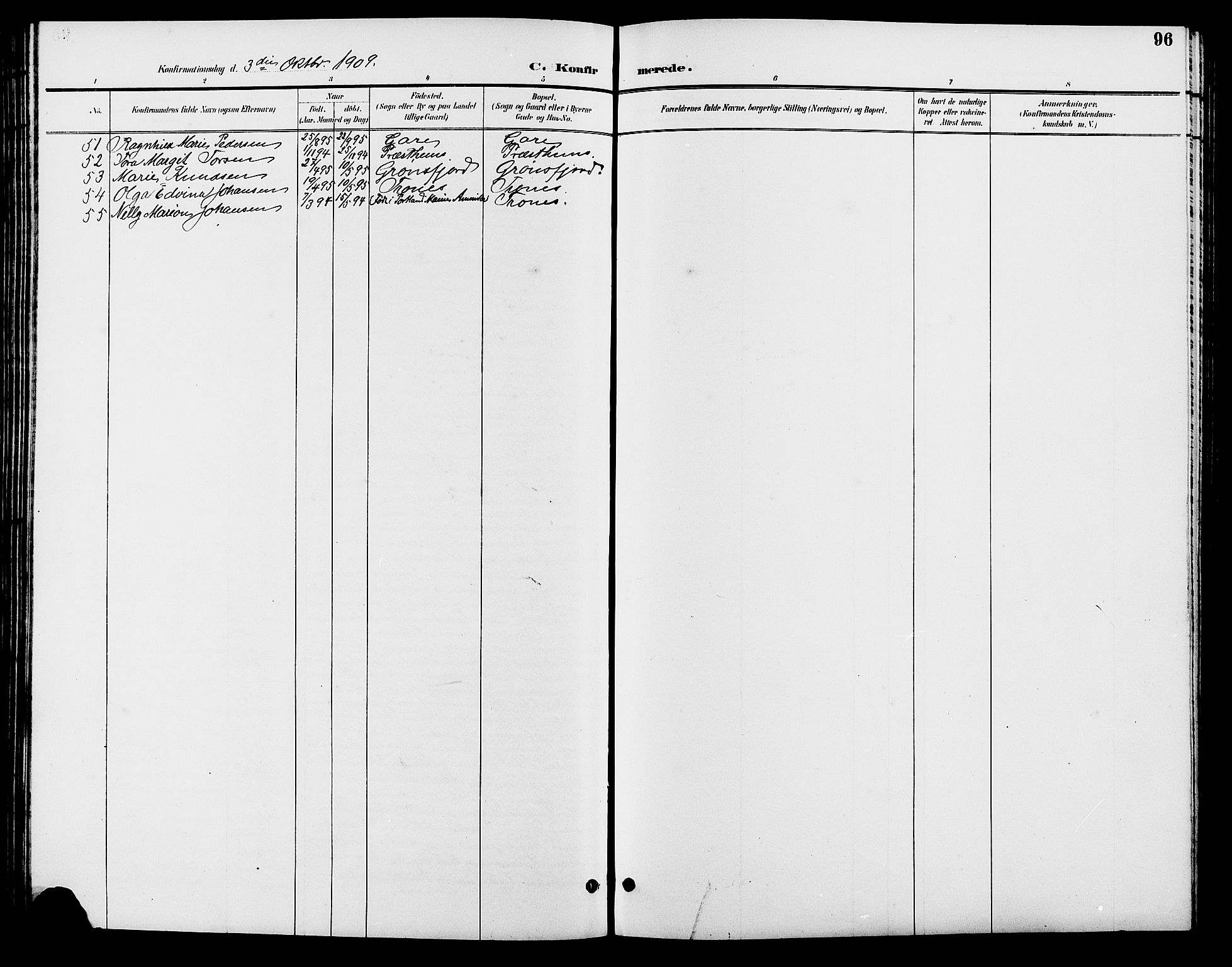 Sør-Audnedal sokneprestkontor, AV/SAK-1111-0039/F/Fb/Fba/L0004: Klokkerbok nr. B 4, 1893-1909, s. 96