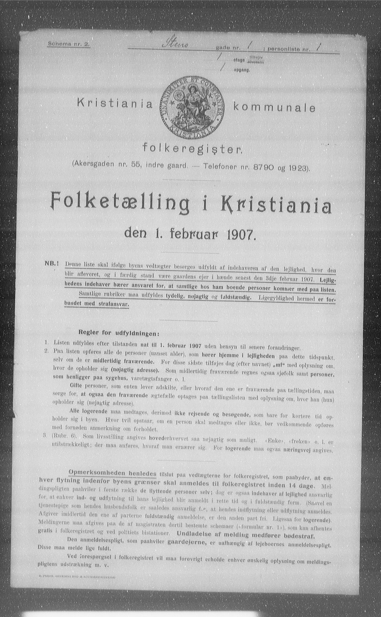 OBA, Kommunal folketelling 1.2.1907 for Kristiania kjøpstad, 1907, s. 51820