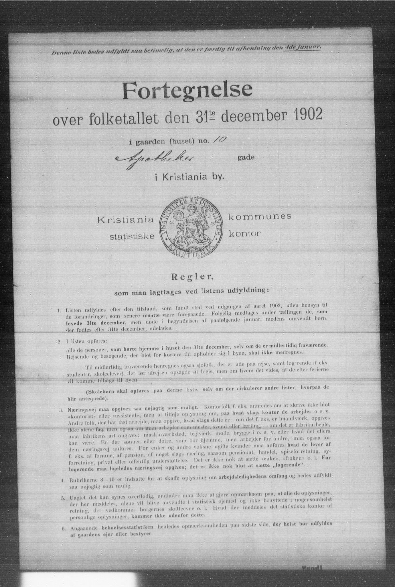 OBA, Kommunal folketelling 31.12.1902 for Kristiania kjøpstad, 1902, s. 413