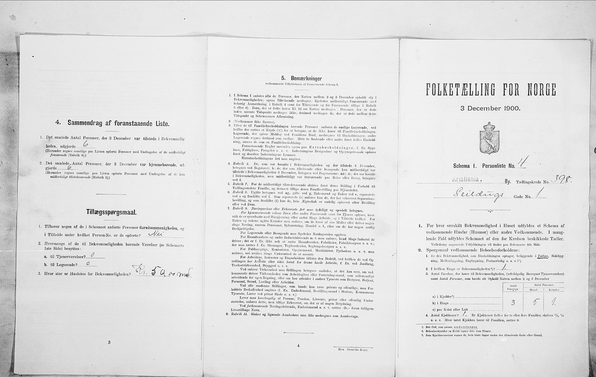 SAO, Folketelling 1900 for 0301 Kristiania kjøpstad, 1900, s. 83415