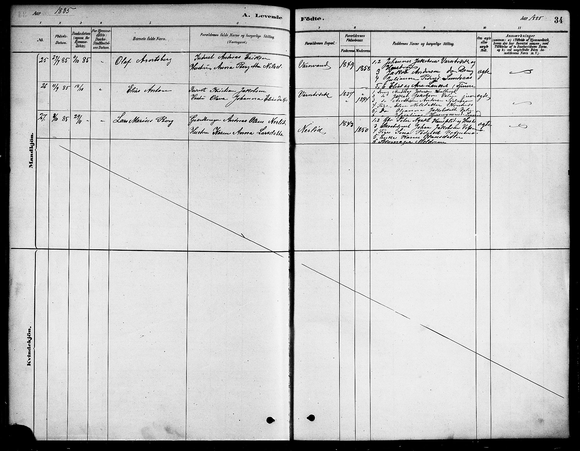 Ministerialprotokoller, klokkerbøker og fødselsregistre - Nordland, SAT/A-1459/823/L0330: Klokkerbok nr. 823C02, 1879-1916, s. 34