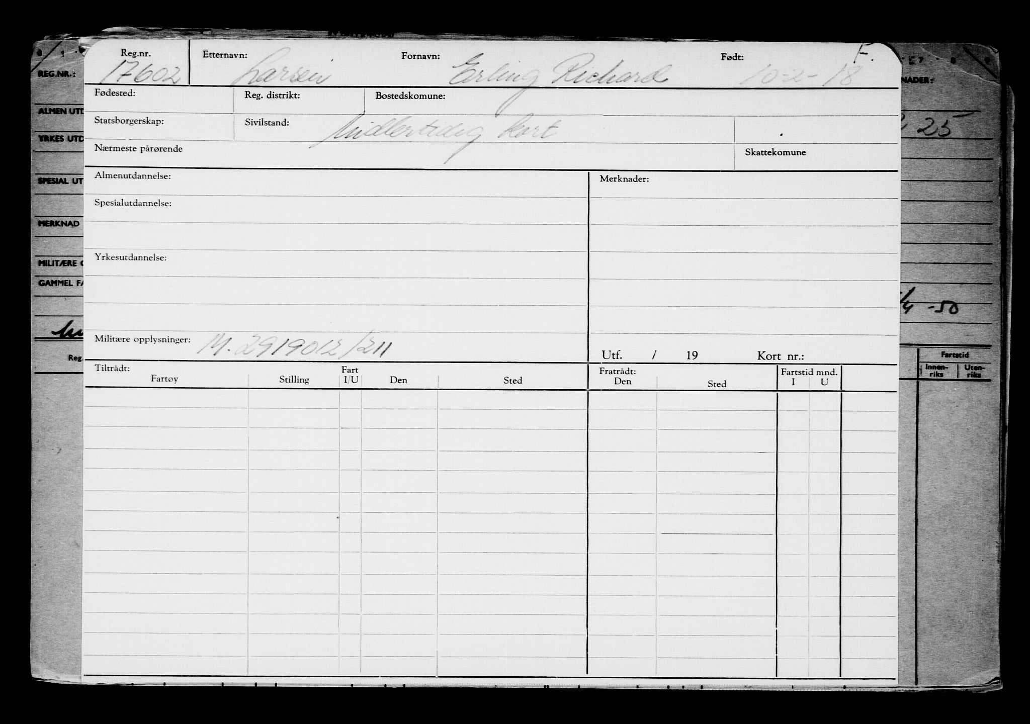 Direktoratet for sjømenn, AV/RA-S-3545/G/Gb/L0155: Hovedkort, 1918, s. 447