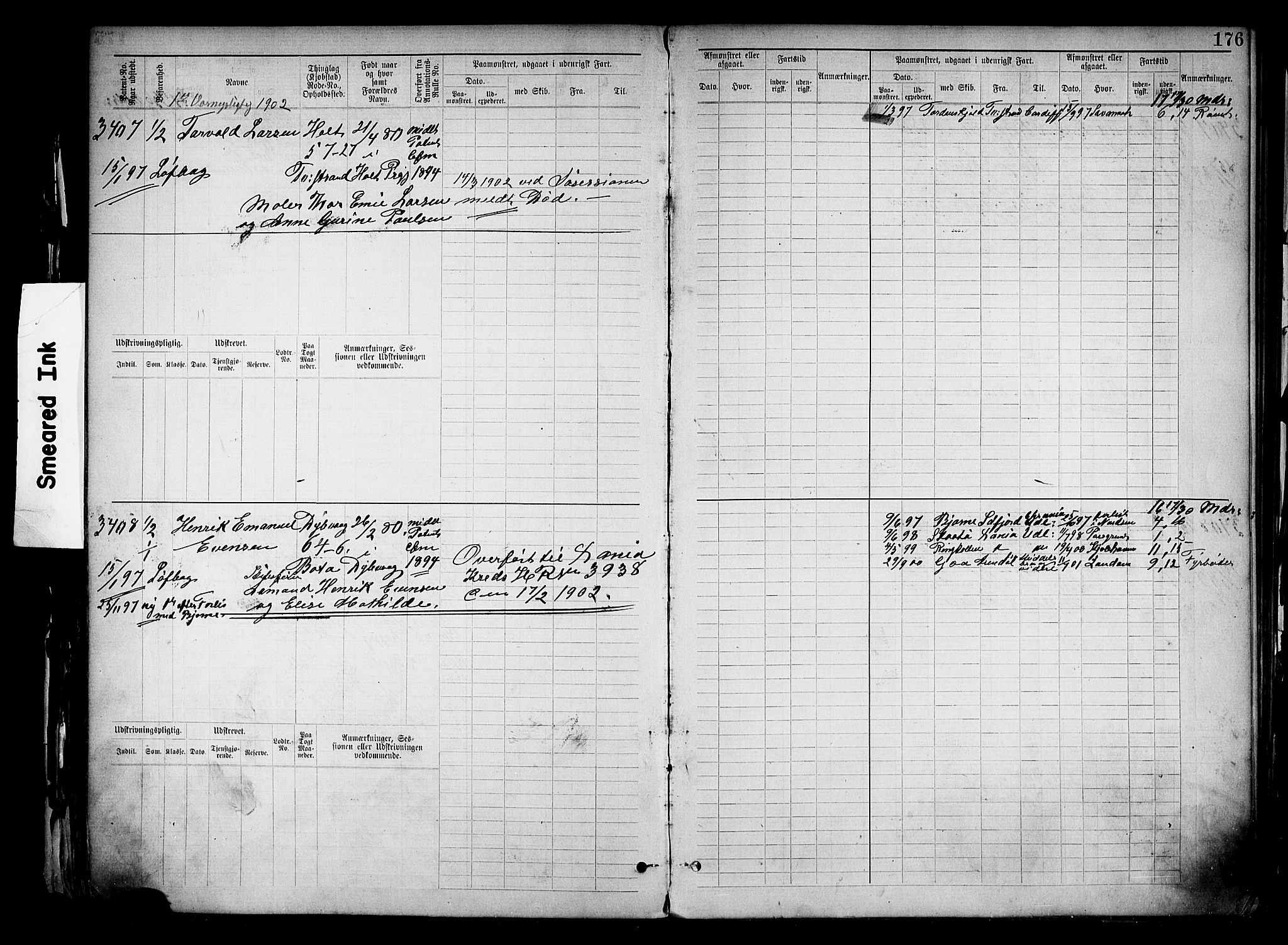 Tvedestrand mønstringskrets, AV/SAK-2031-0011/F/Fb/L0019: Hovedrulle nr 3057-3818, U-35, 1892-1906, s. 180