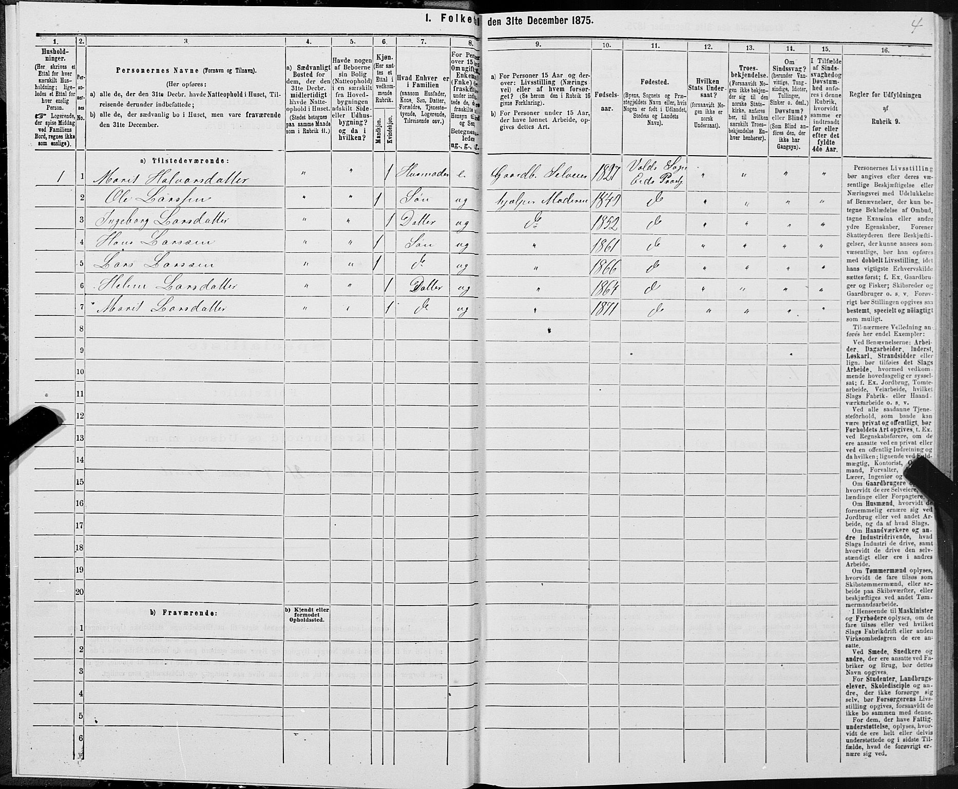 SAT, Folketelling 1875 for 1538P Eid prestegjeld, 1875, s. 1004