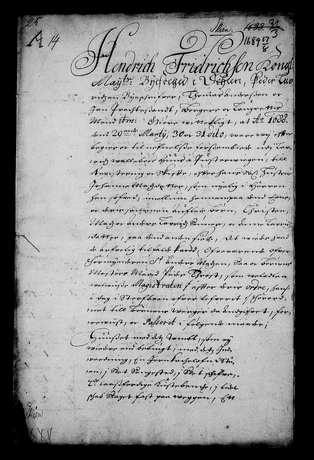 Stattholderembetet 1572-1771, RA/EA-2870/Af/L0003: Avskrifter av vedlegg til originale supplikker, nummerert i samsvar med supplikkbøkene, 1689-1691, s. 87